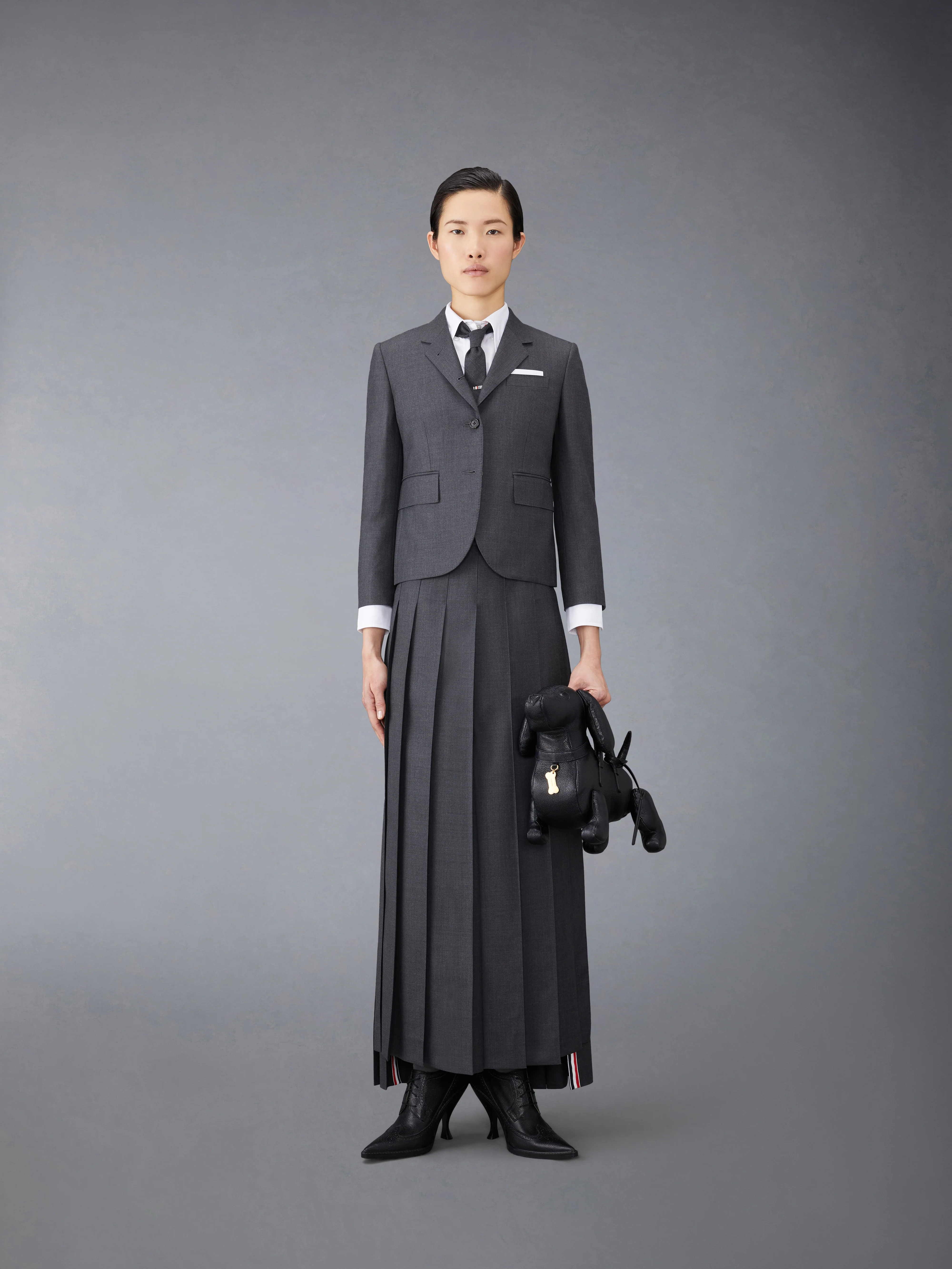 SUPER 120’S TWILL PLEATED MAXI SKIRT - Image 4