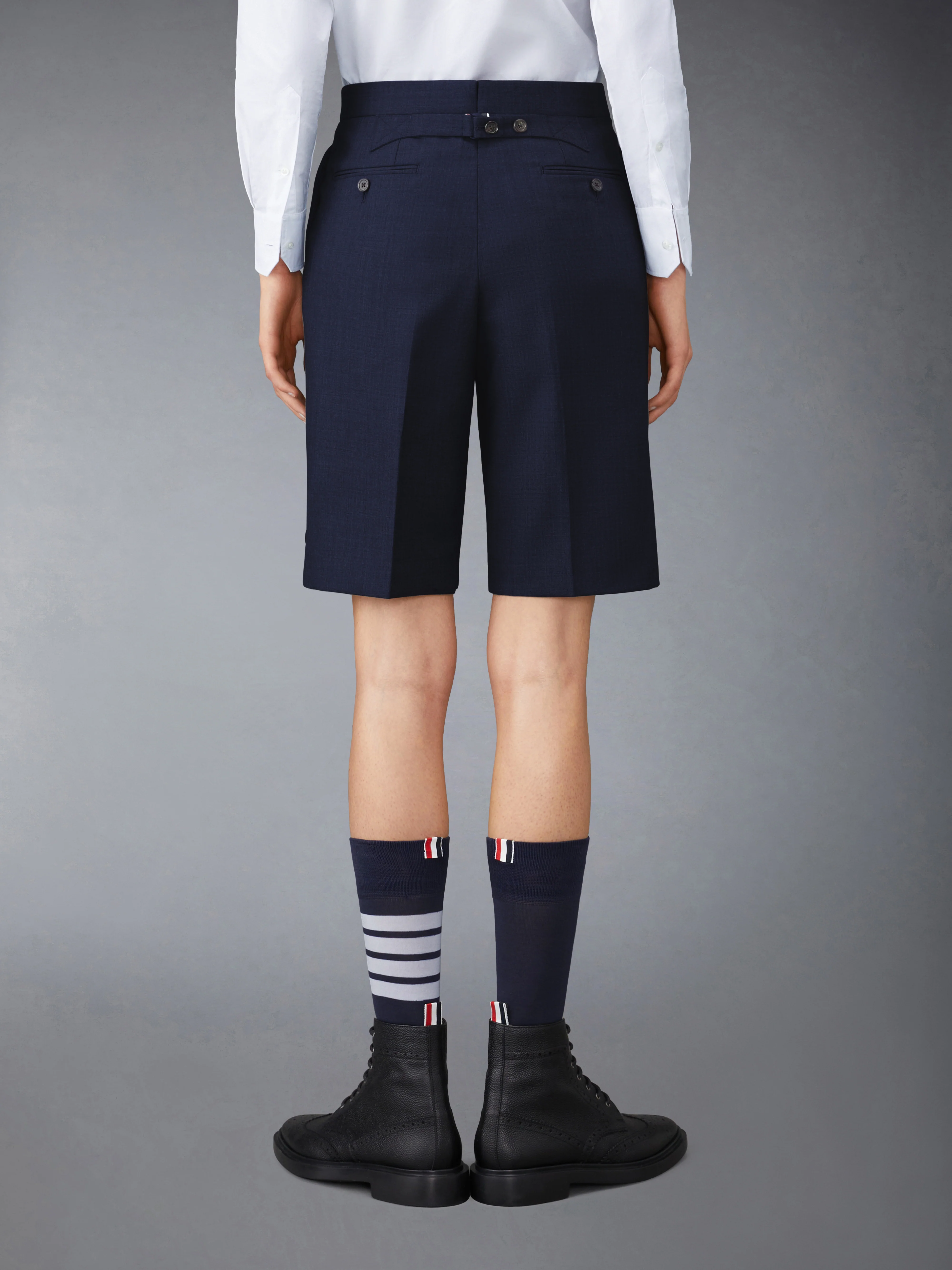 SUPER 120'S TWILL BACKSTRAP BERMUDA SHORTS - Image 2