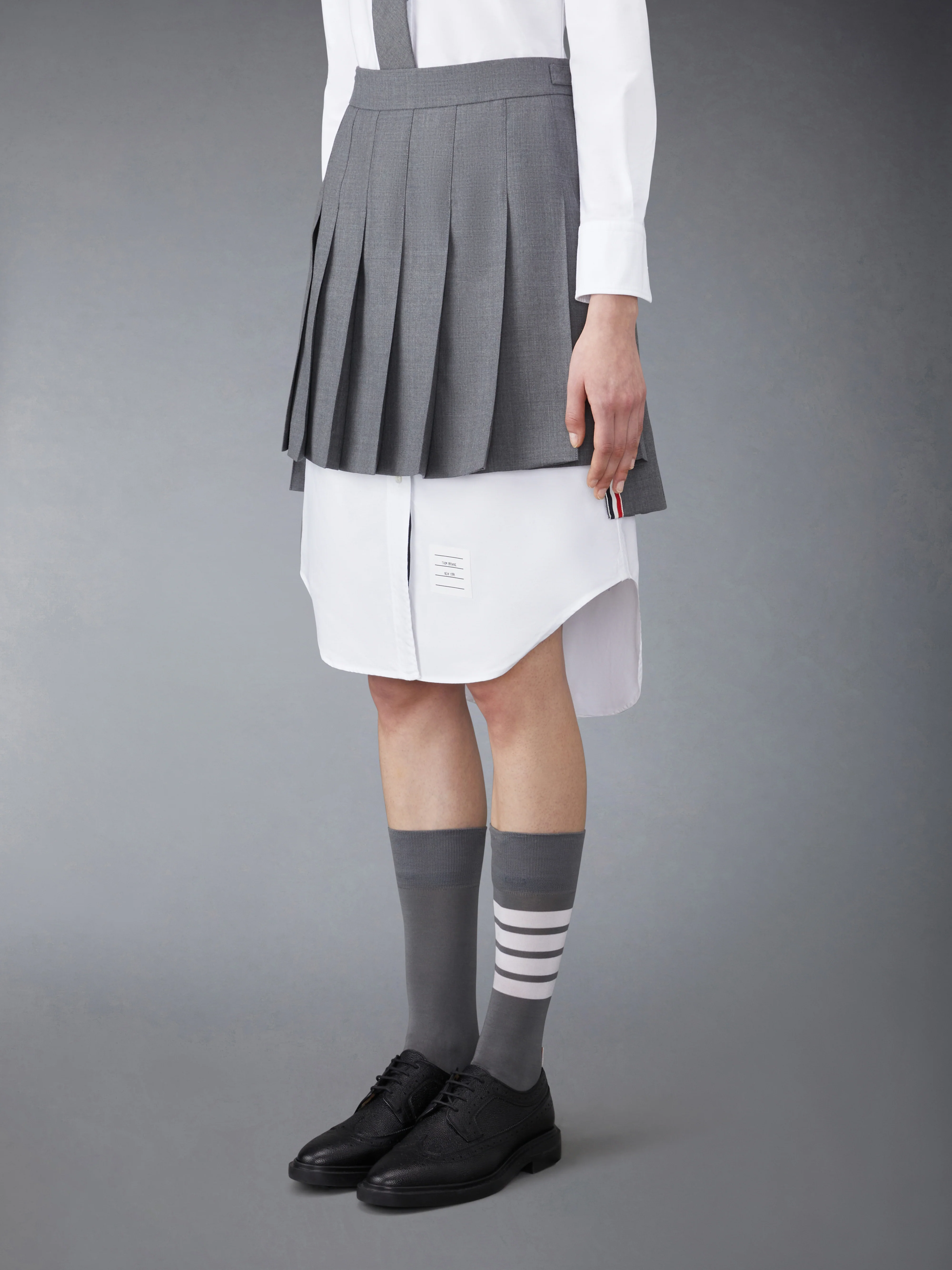 SUPER 120'S TWILL PLEATED MINI SKIRT - Image 2