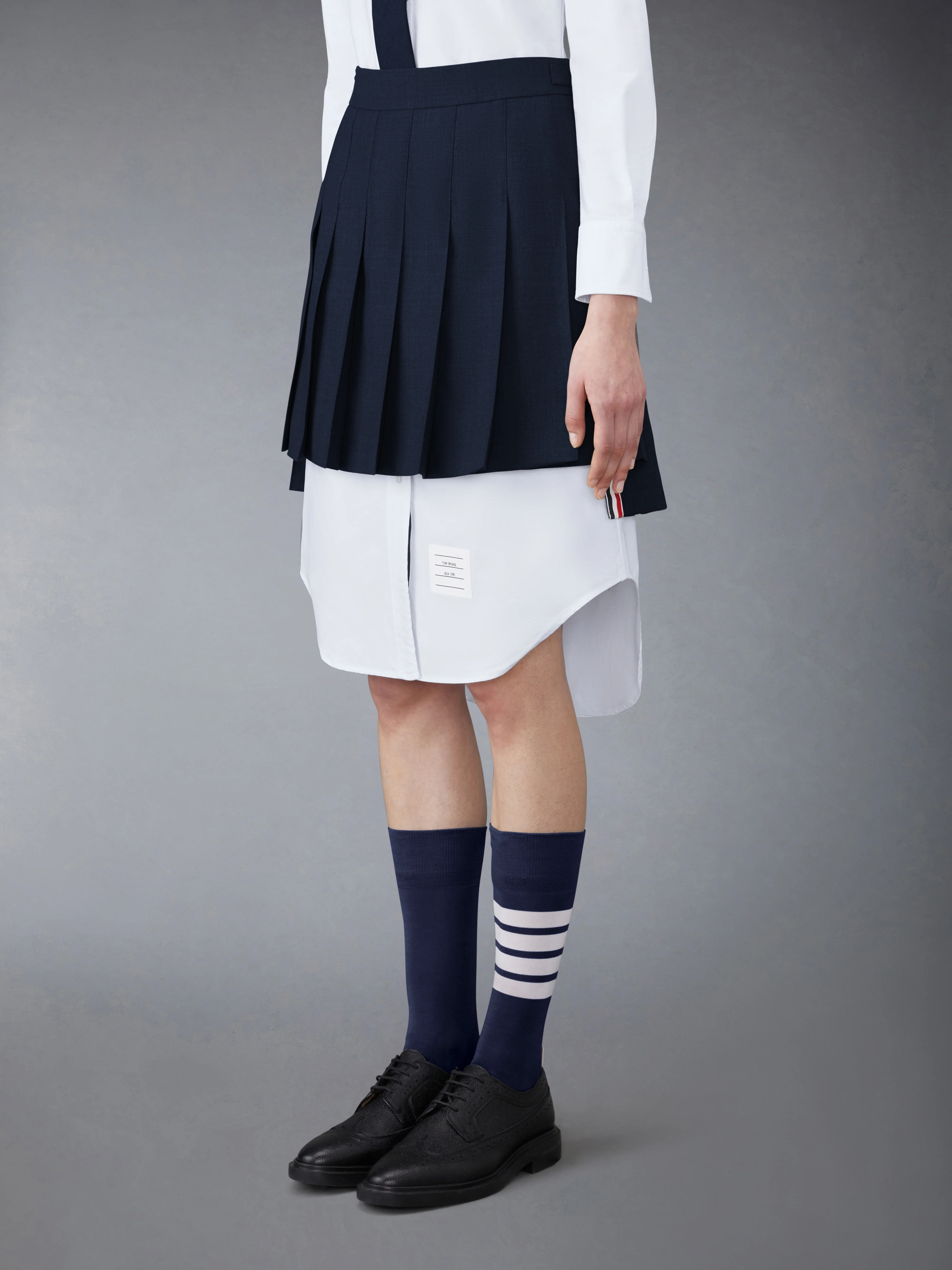 SUPER 120'S TWILL PLEATED MINI SKIRT - Image 2