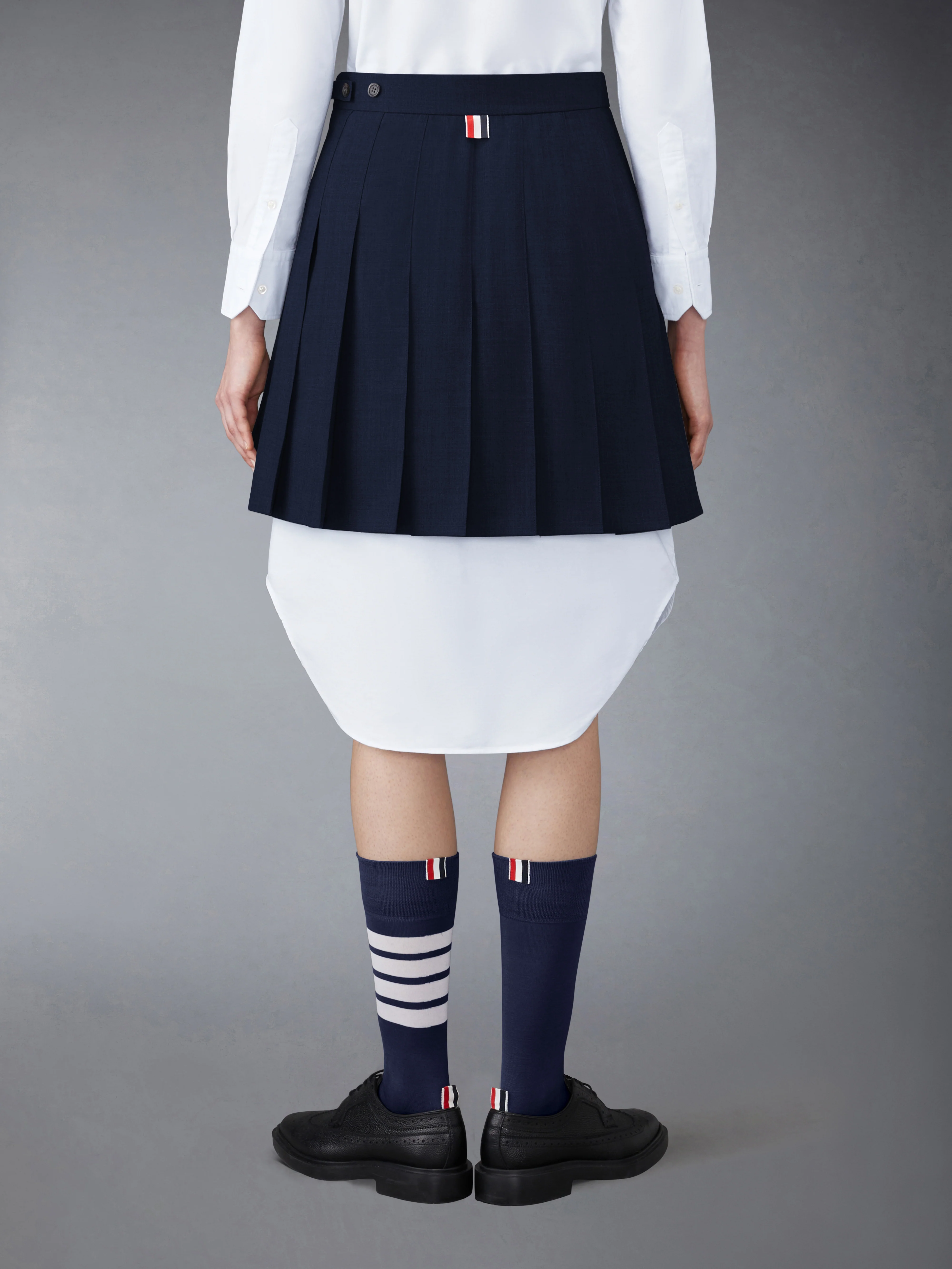 SUPER 120'S TWILL PLEATED MINI SKIRT - Image 3