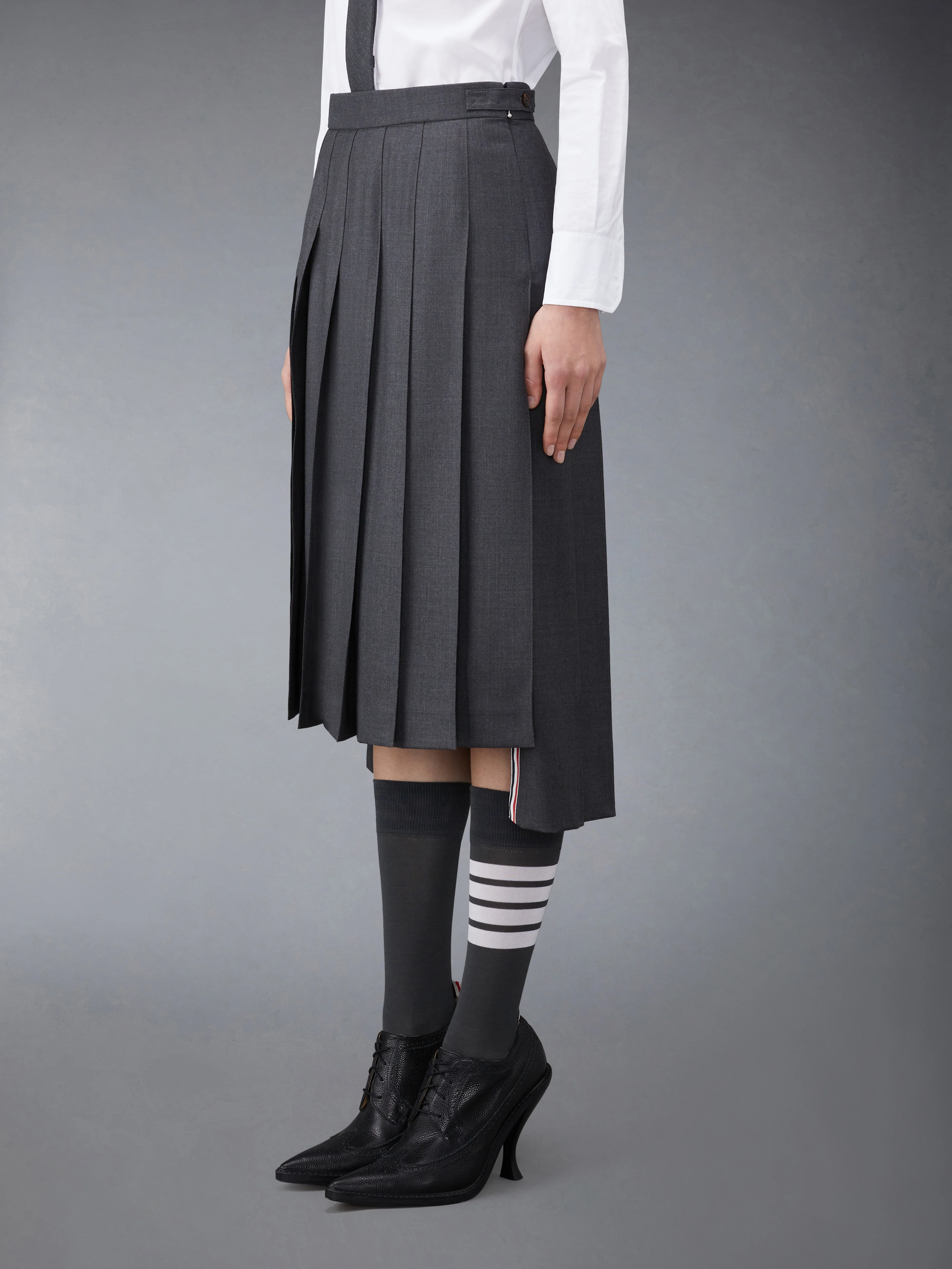 SUPER 120'S TWILL PLEATED SKIRT - Image 2