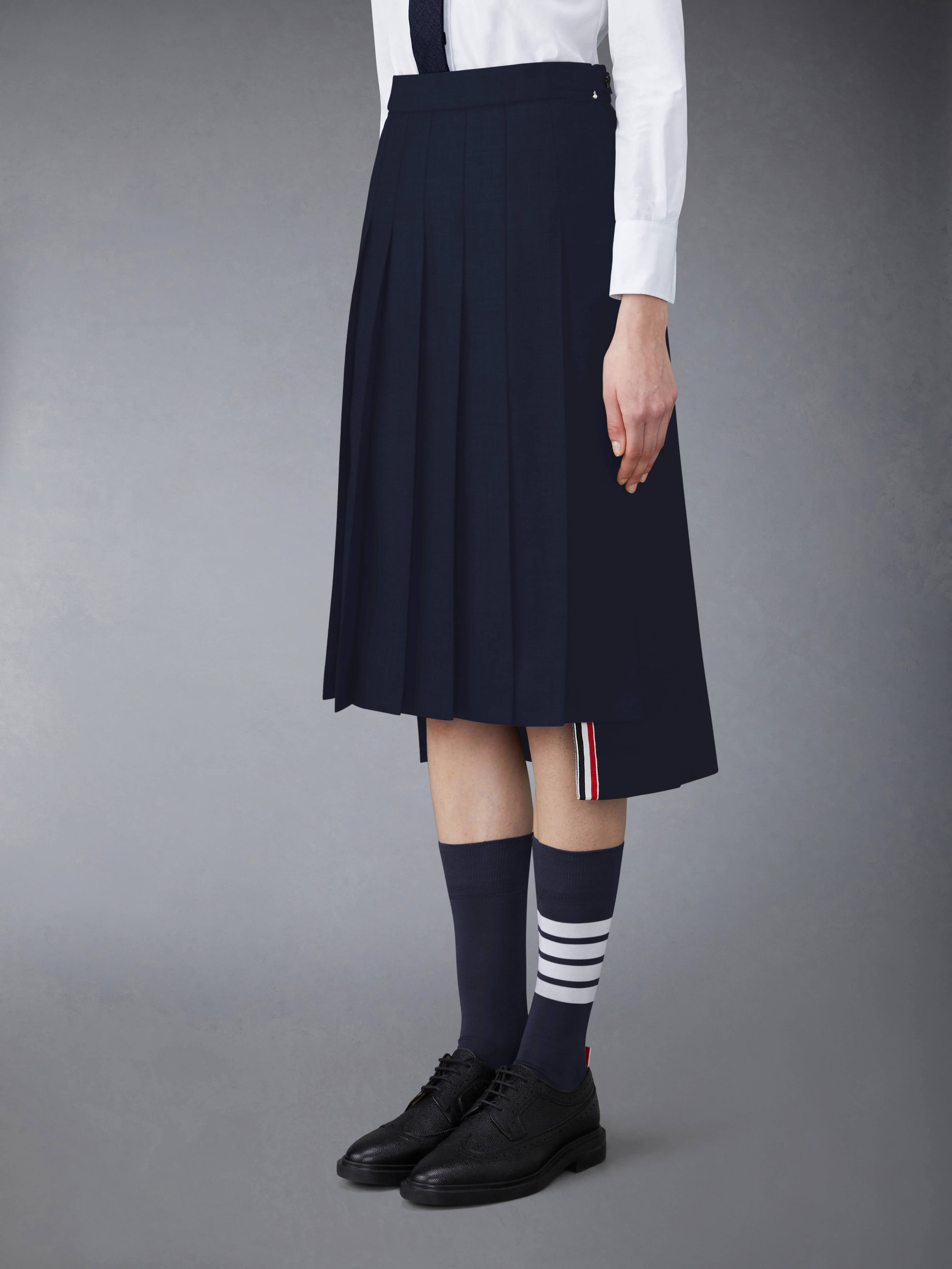 SUPER 120'S TWILL PLEATED SKIRT - Image 2