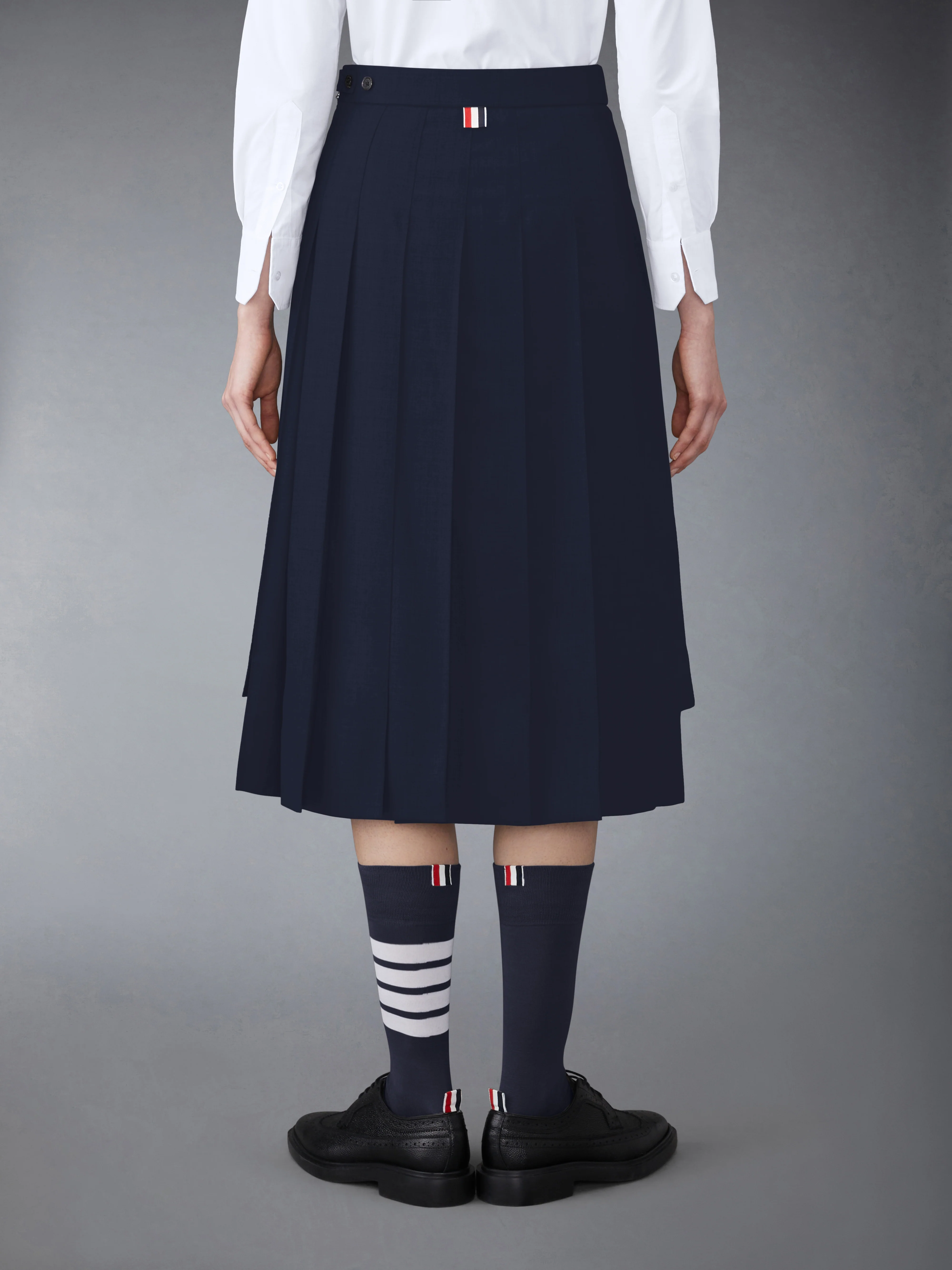 SUPER 120'S TWILL PLEATED SKIRT - Image 3