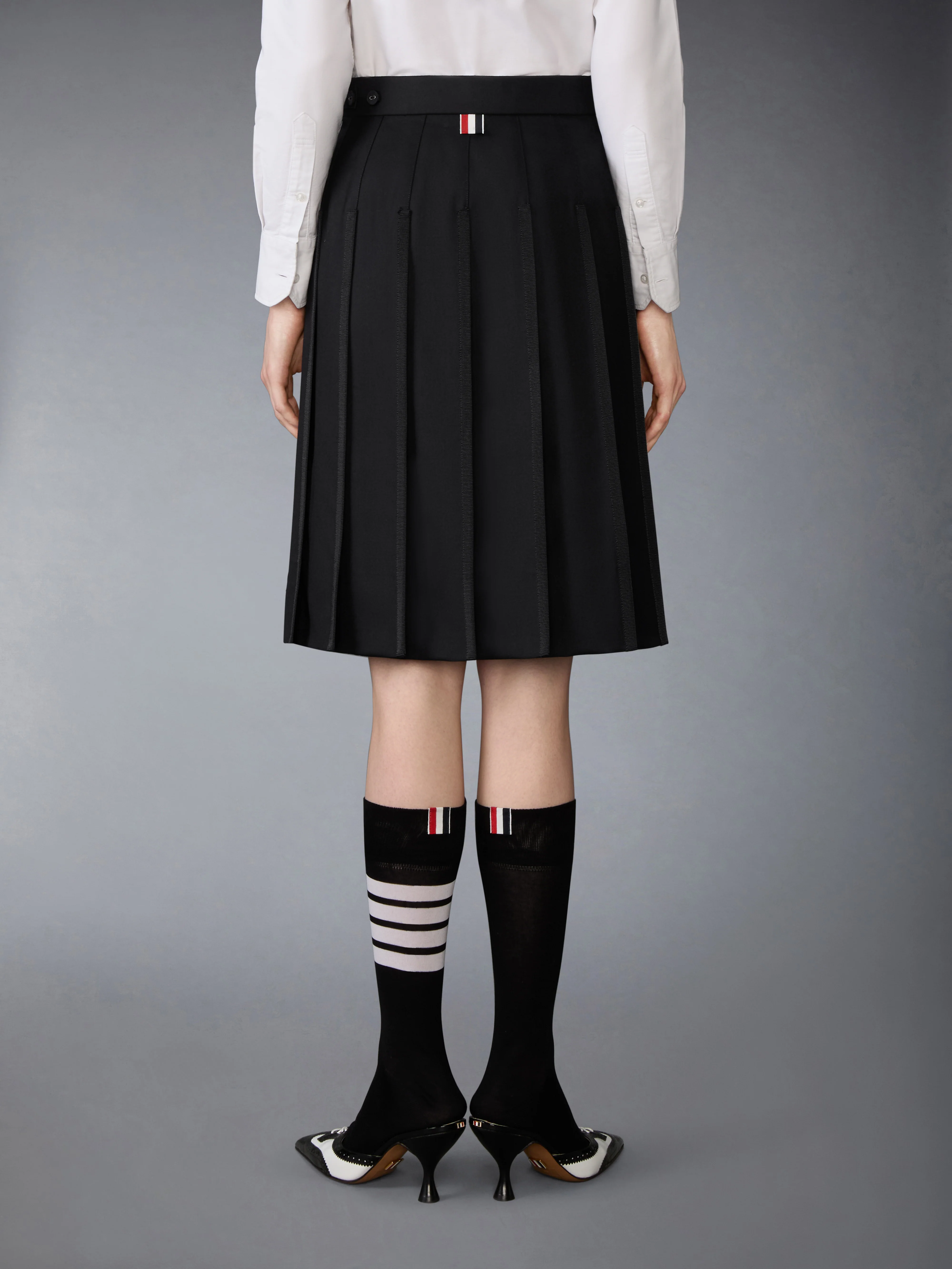 SUPER 120'S TWILL PLEATED SKIRT - Image 2