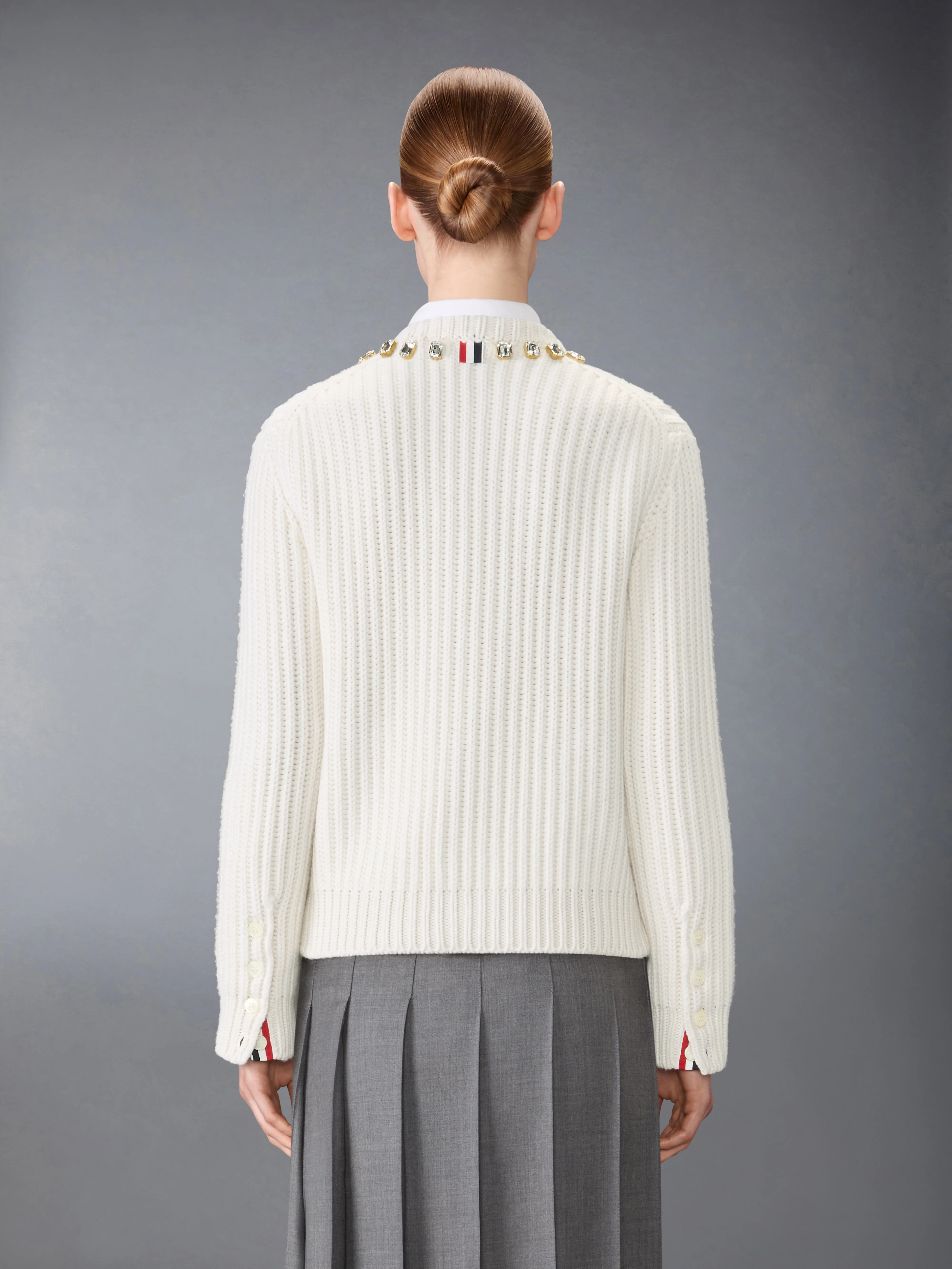 SWAROVSKI CRYSTAL HALF STITCH CASHMERE CARDIGAN - Image 2