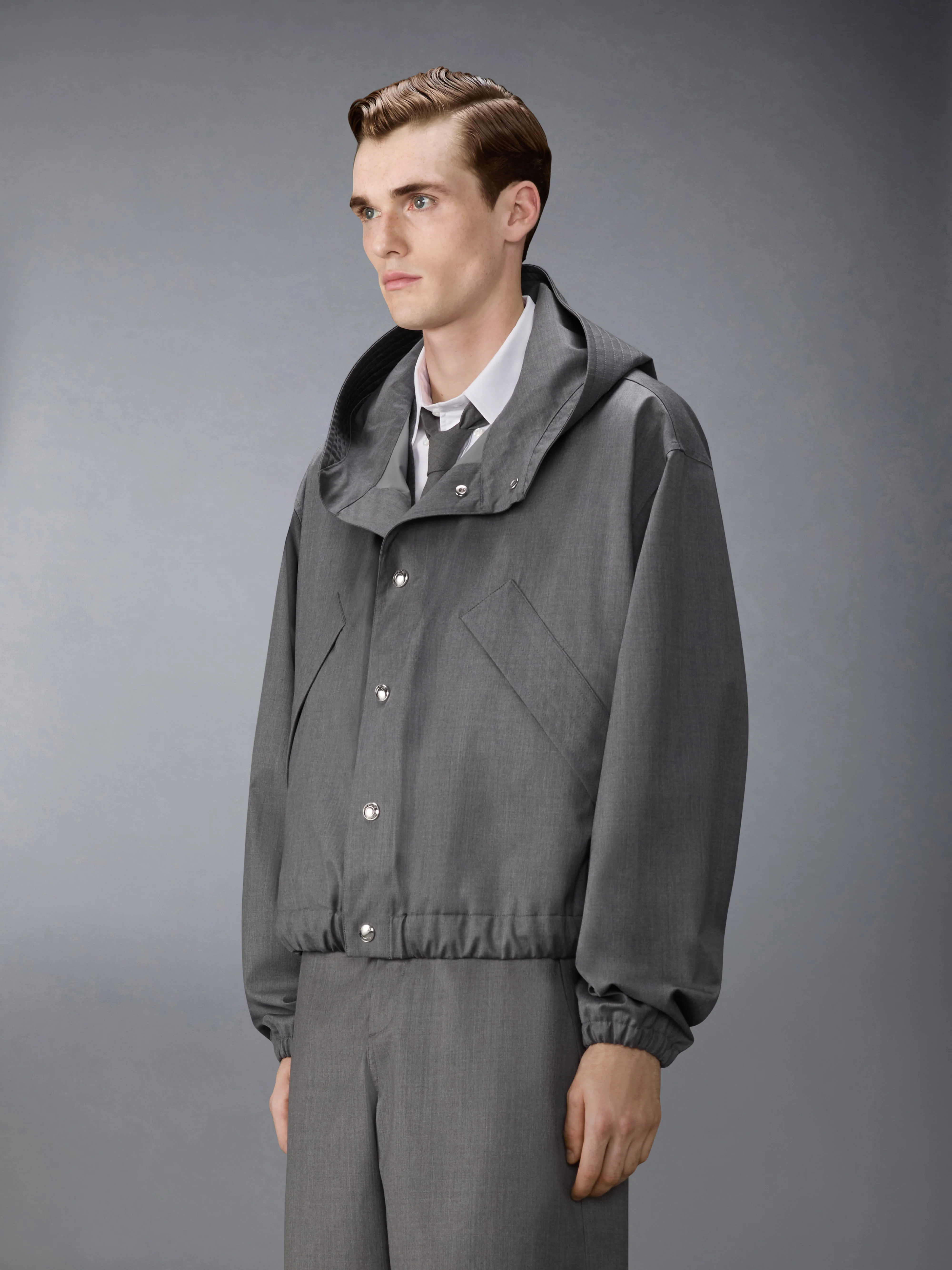 TECH WOOL TWILL 2-LAYER CROPPED PARKA - Image 4
