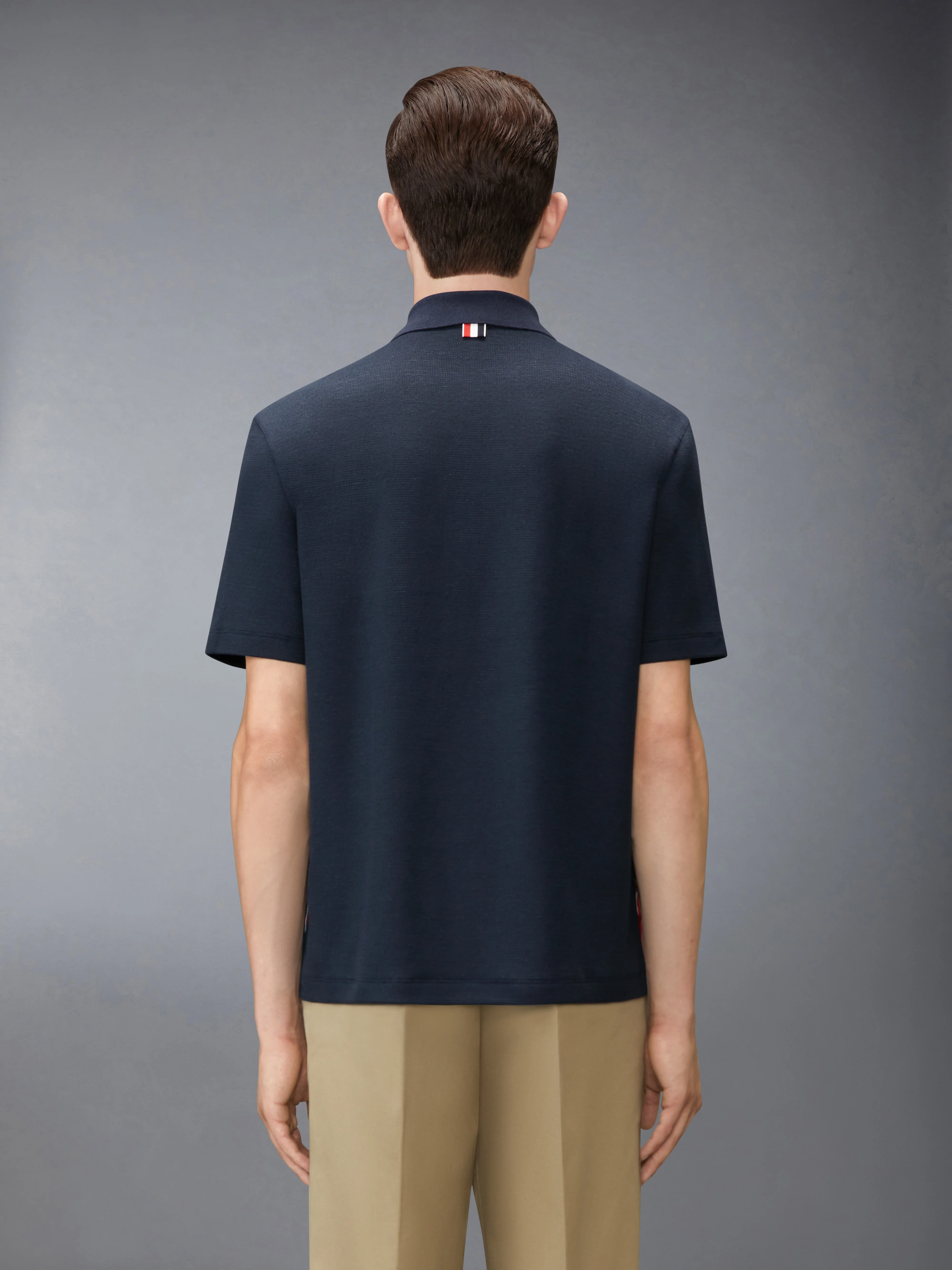 TEXTURED COTTON LINEN RWB EMBROIDERY POLO - Image 2