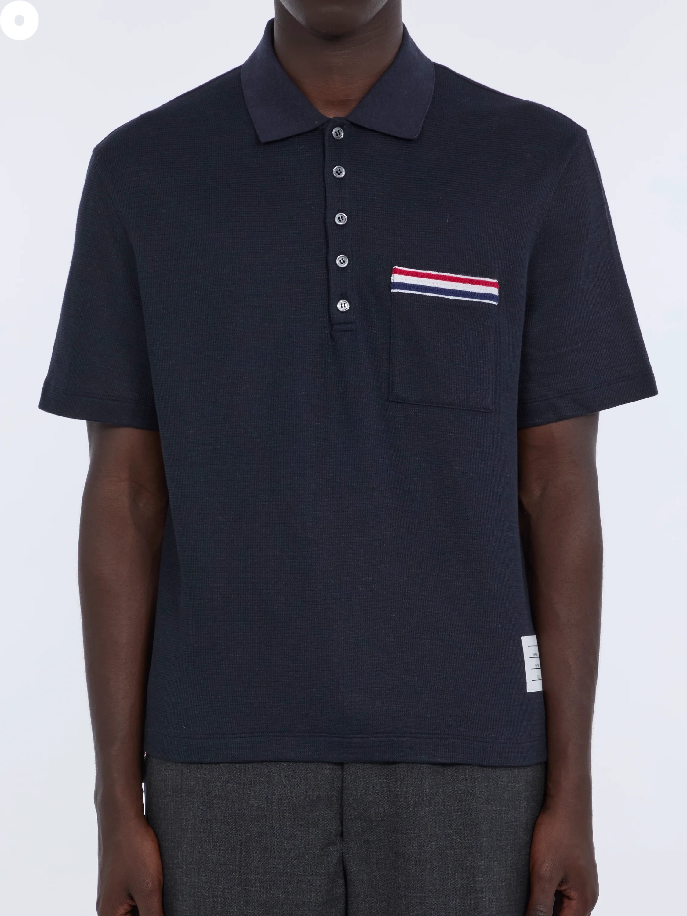 TEXTURED COTTON LINEN RWB EMBROIDERY POLO - Image 7