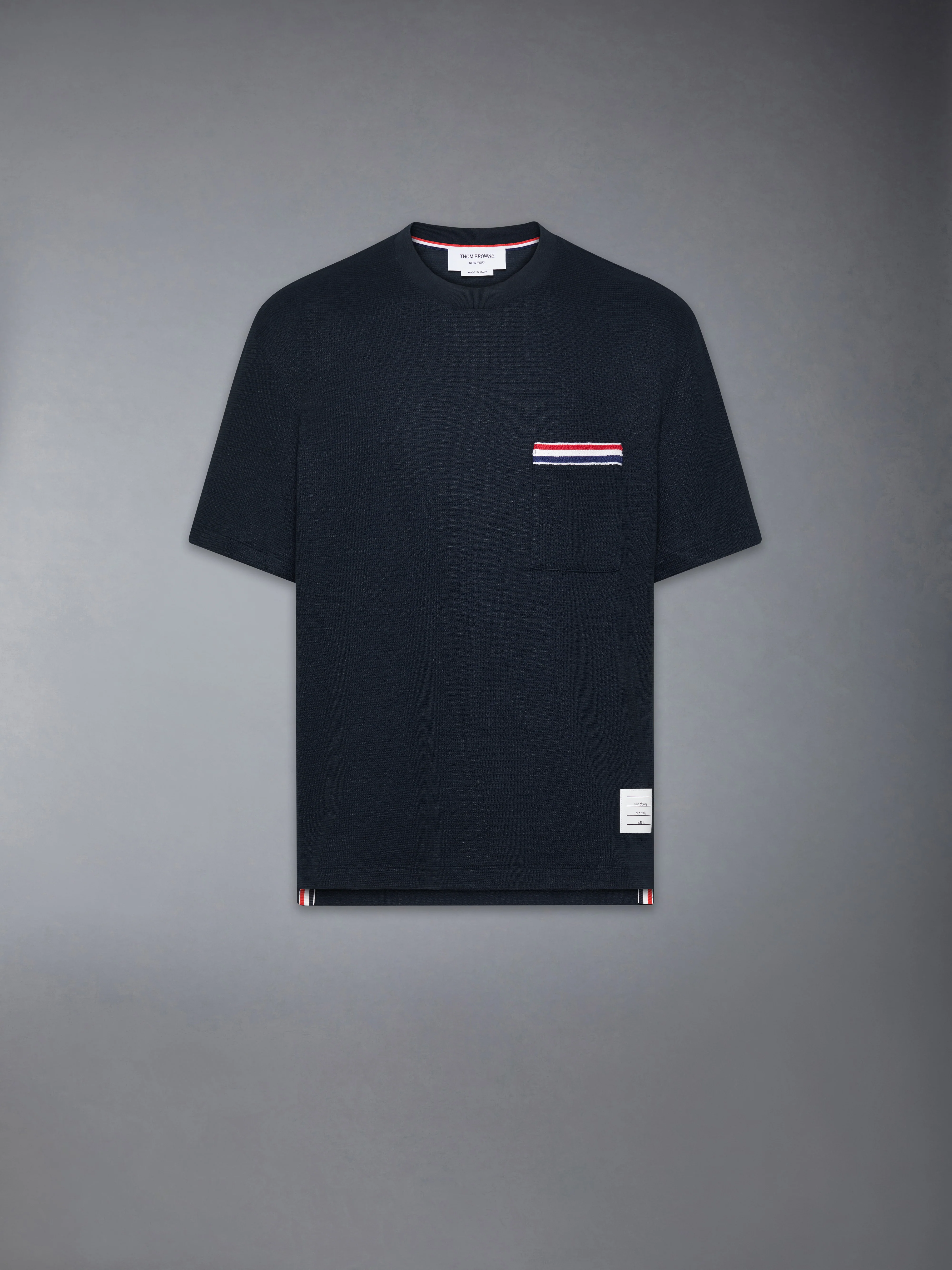 TEXTURED COTTON LINEN RWB EMBROIDERY TEE - Image 6
