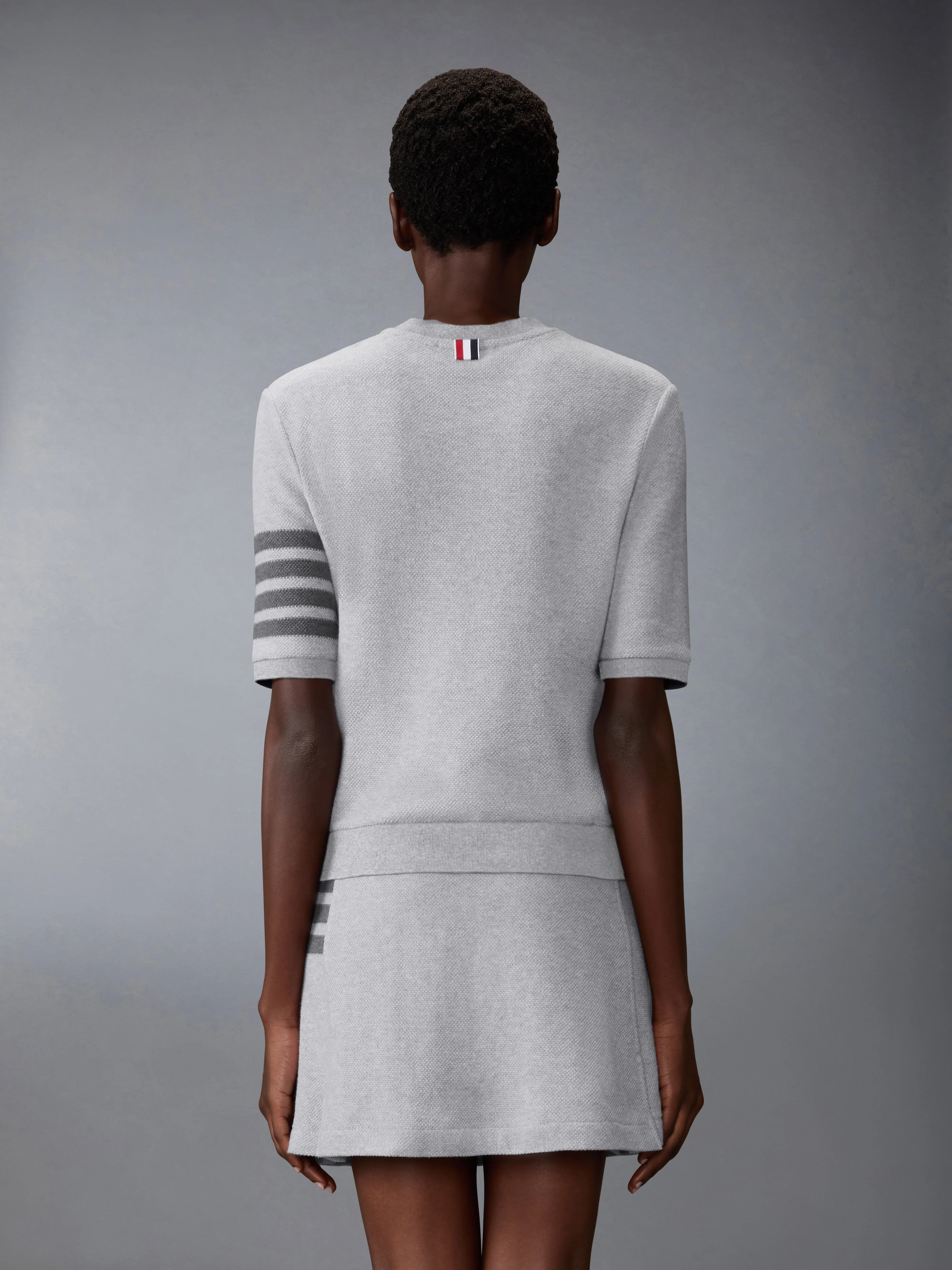 TEXTURED COTTON PIQUE 4-BAR TEE - Image 2