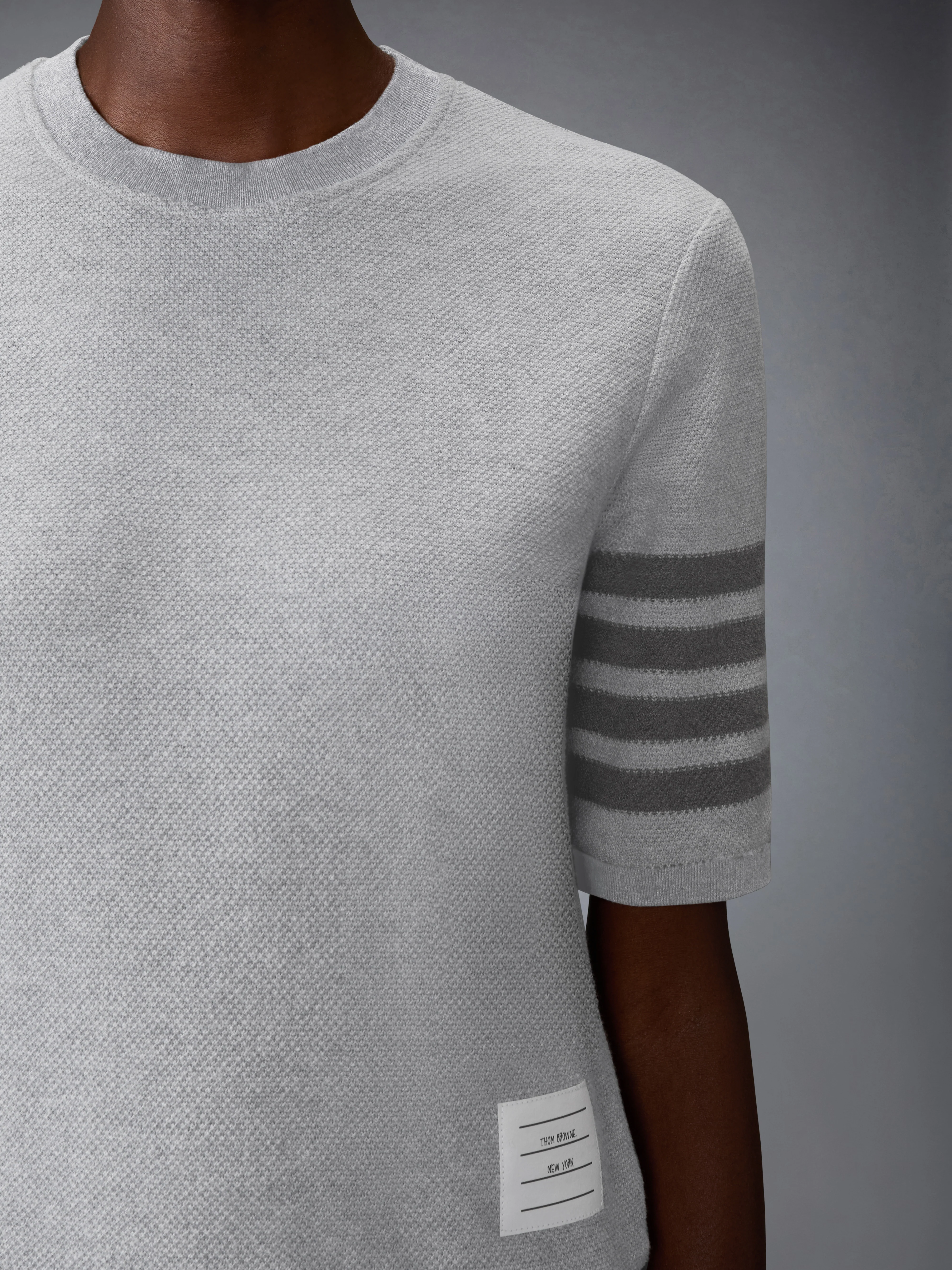 TEXTURED COTTON PIQUE 4-BAR TEE - Image 3