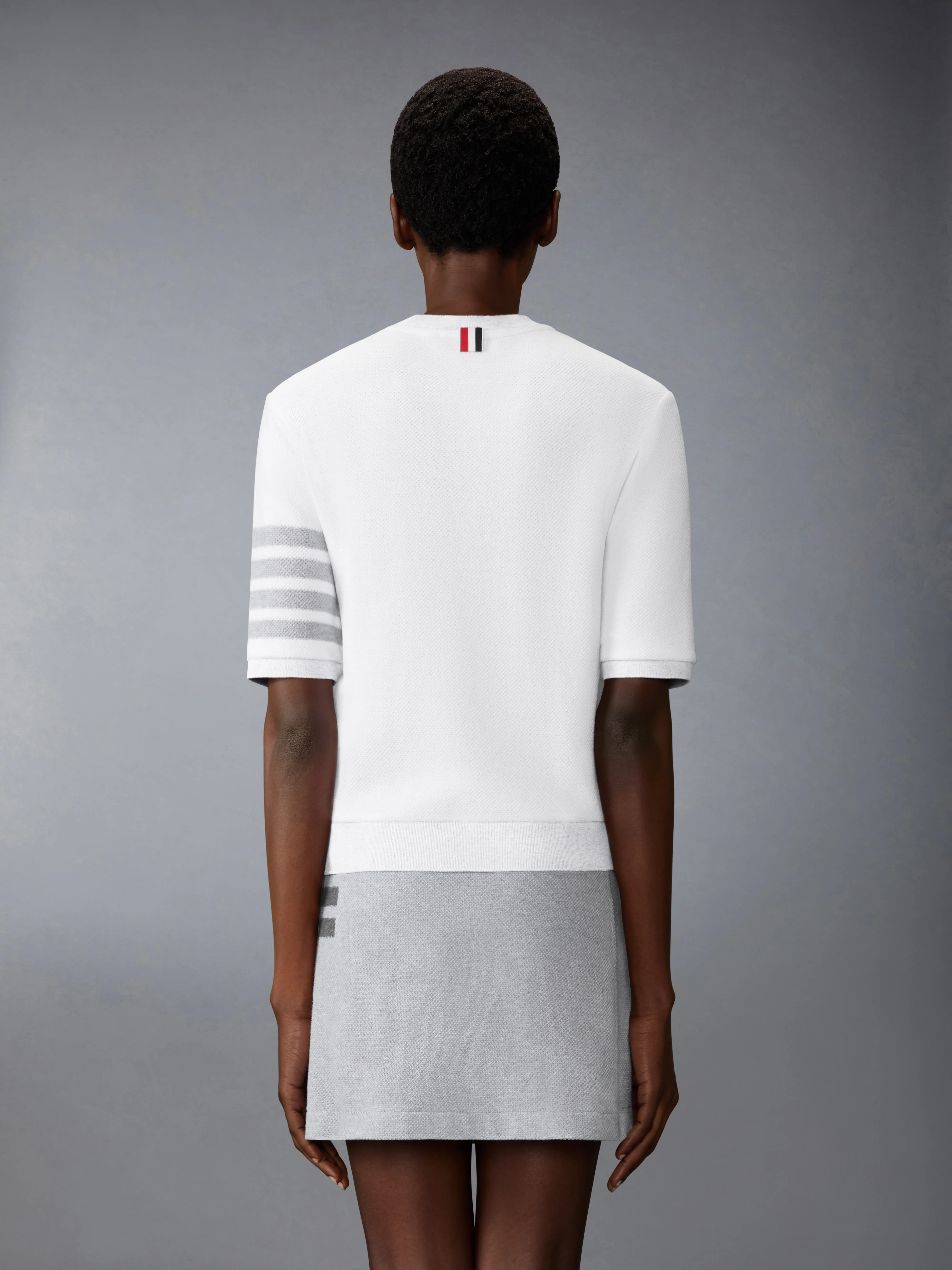 TEXTURED COTTON PIQUE 4-BAR TEE - Image 2