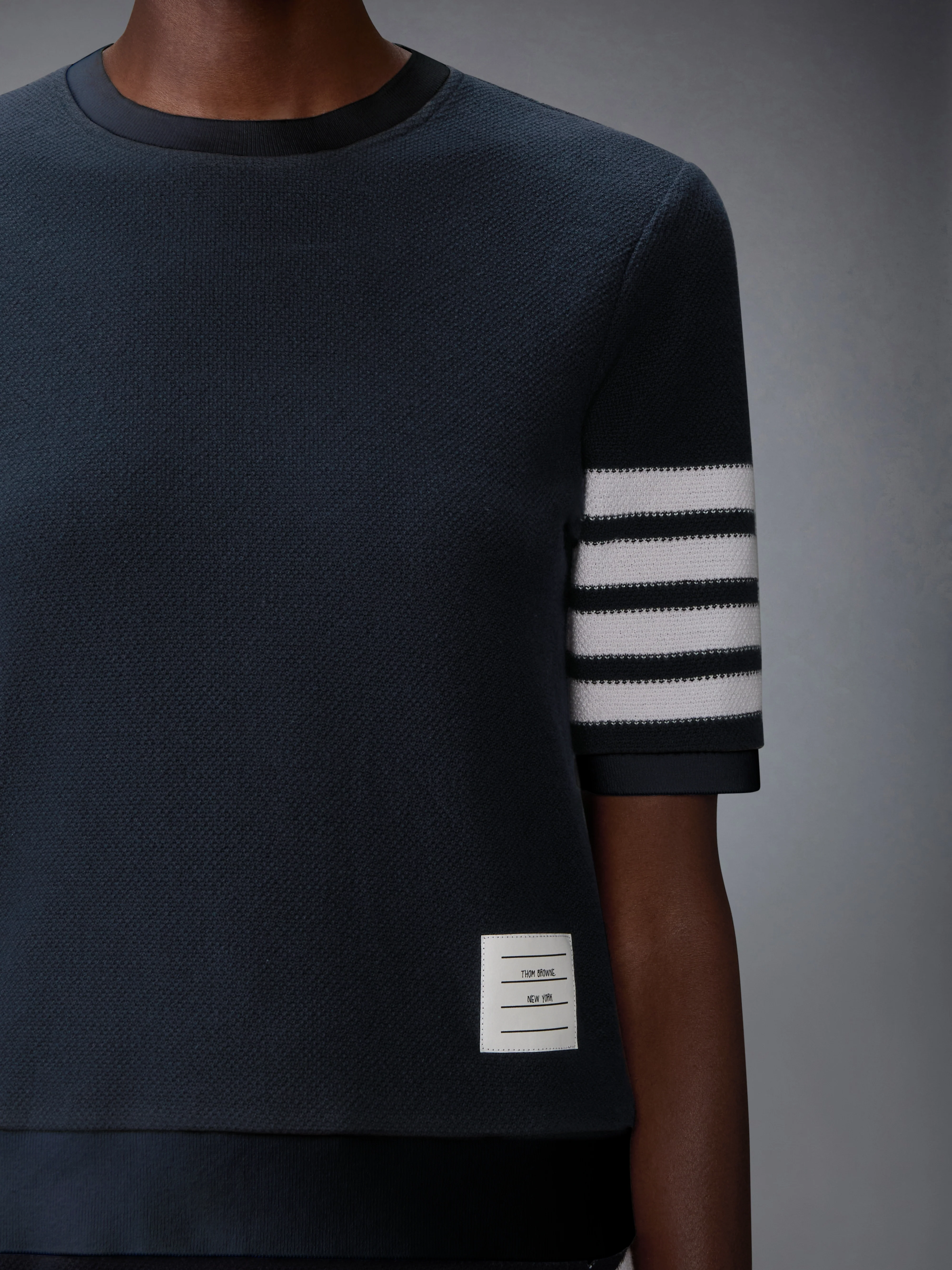 TEXTURED COTTON PIQUE 4-BAR TEE - Image 5