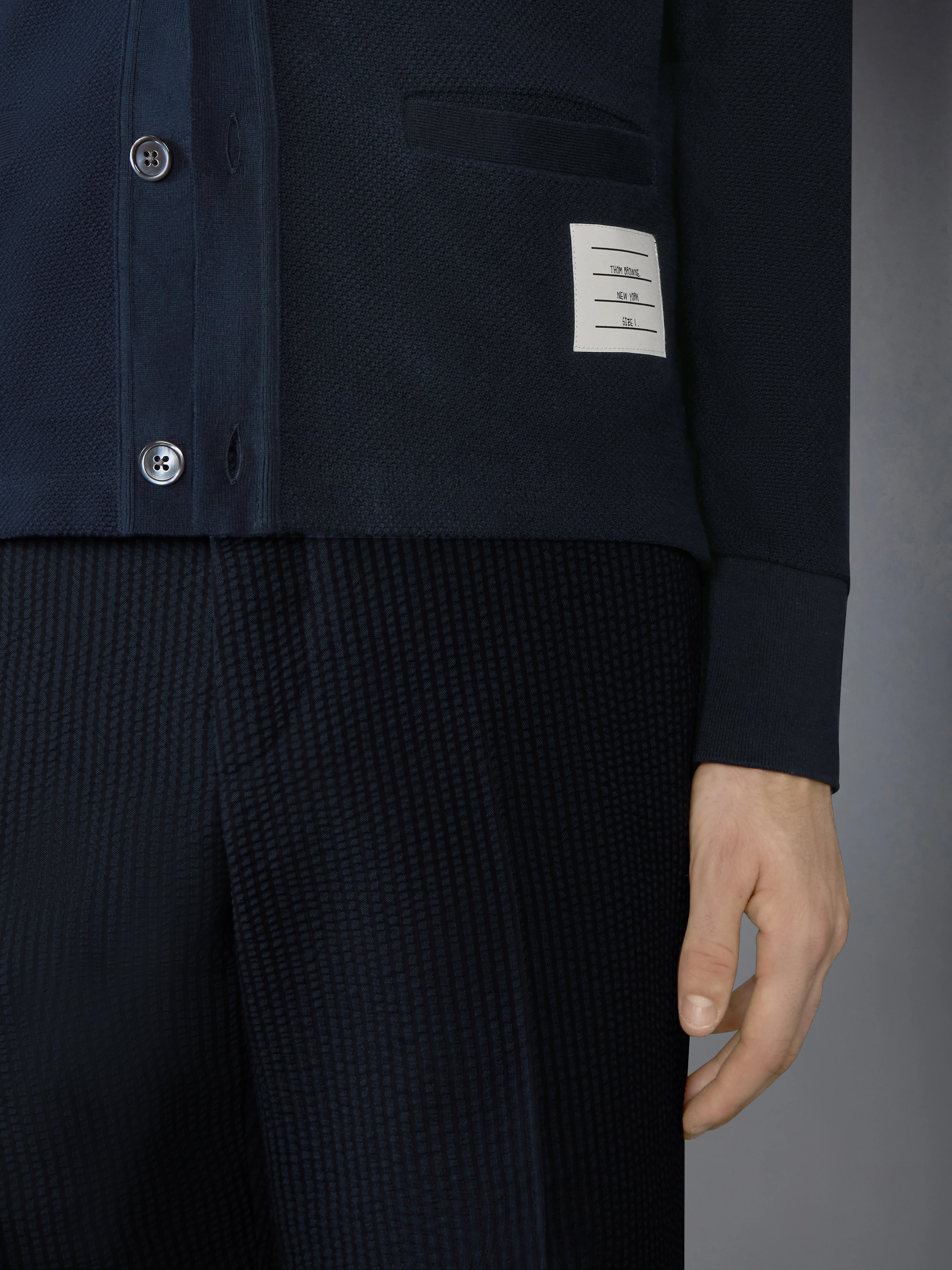TEXTURED PIQUE 4-BAR CARDIGAN - Image 4