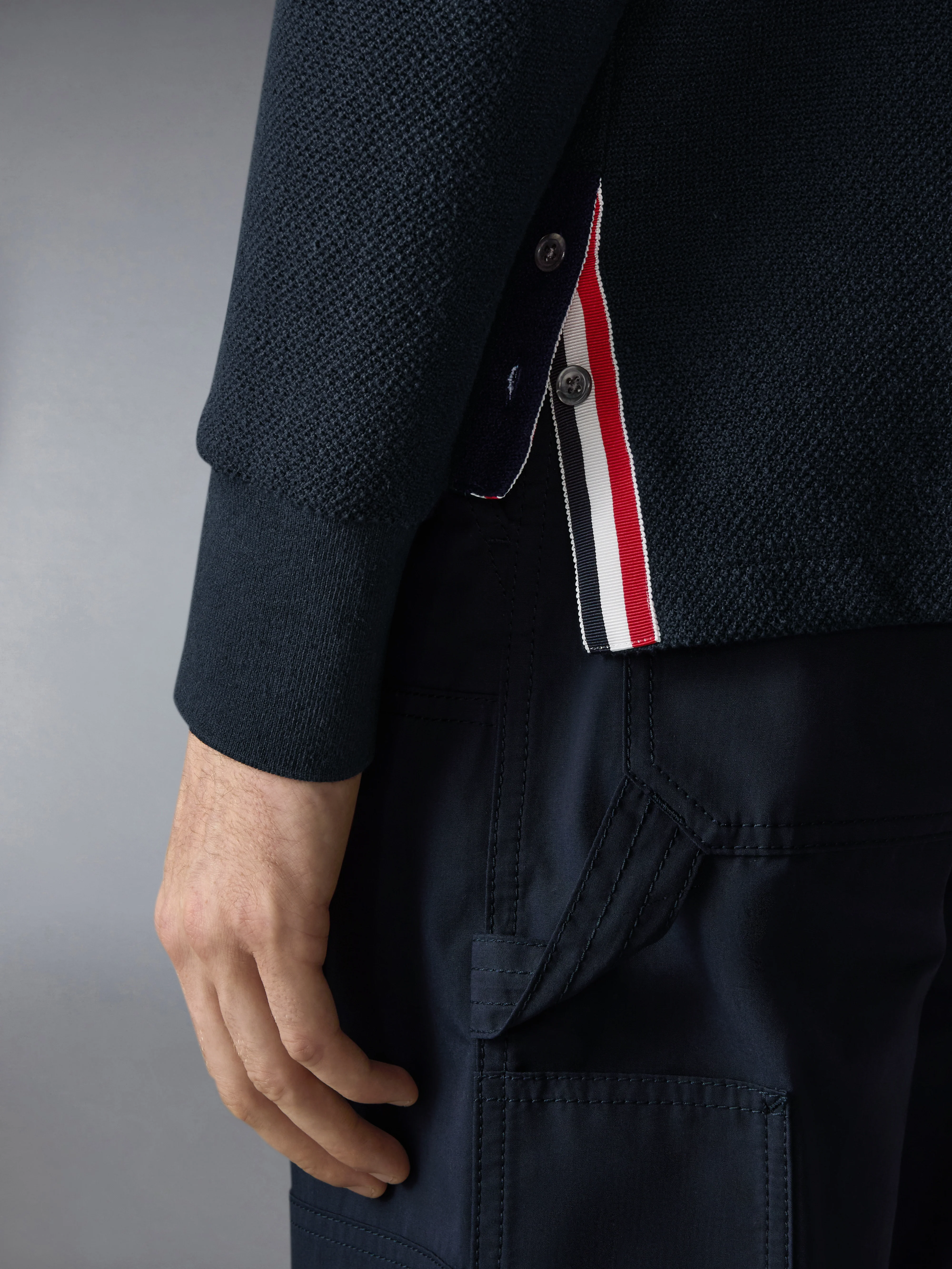 TEXTURED PIQUE 4-BAR LONG SLEEVE POLO - Image 4