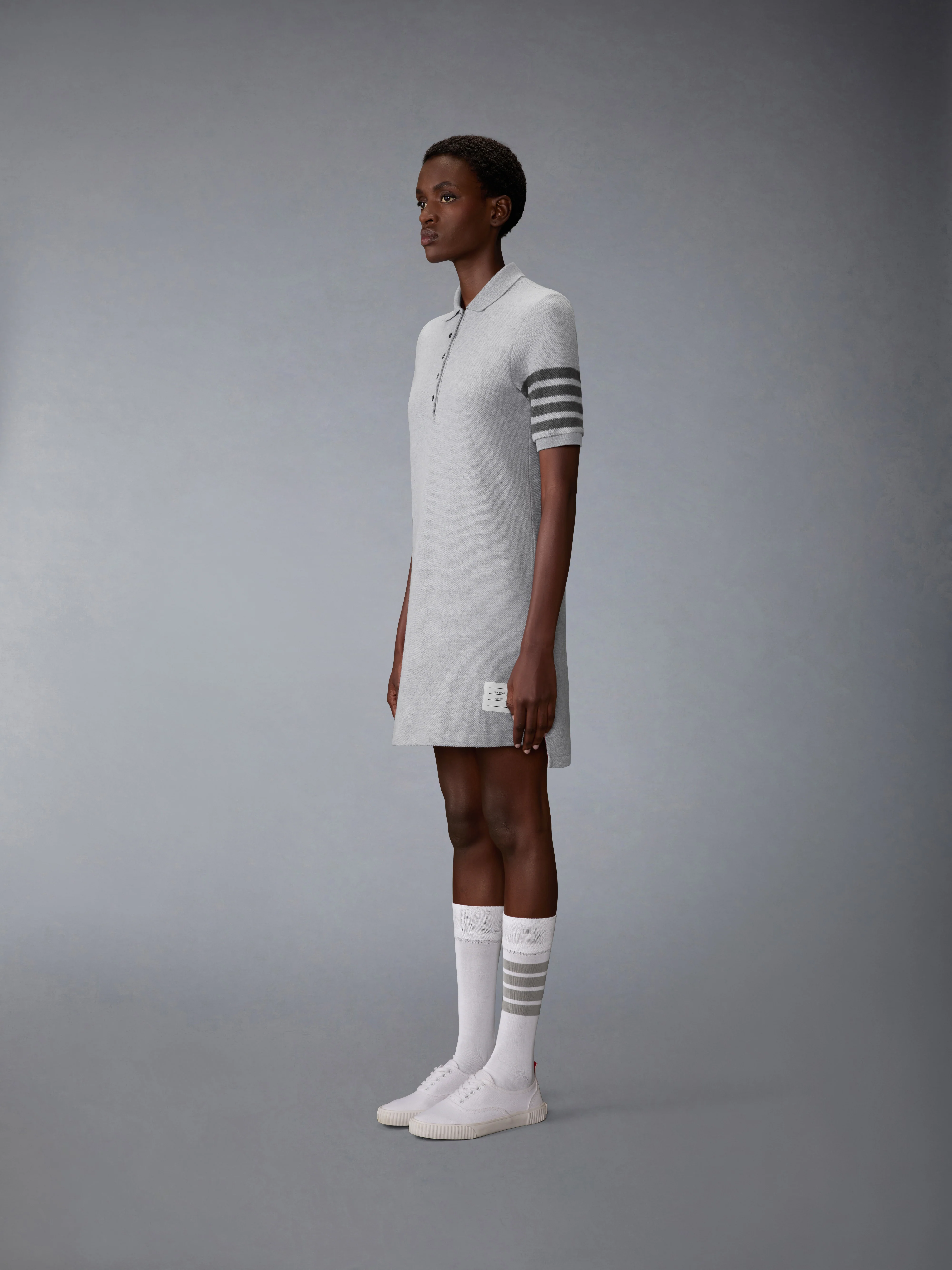 TEXTURED PIQUE 4-BAR POLO DRESS - Image 2