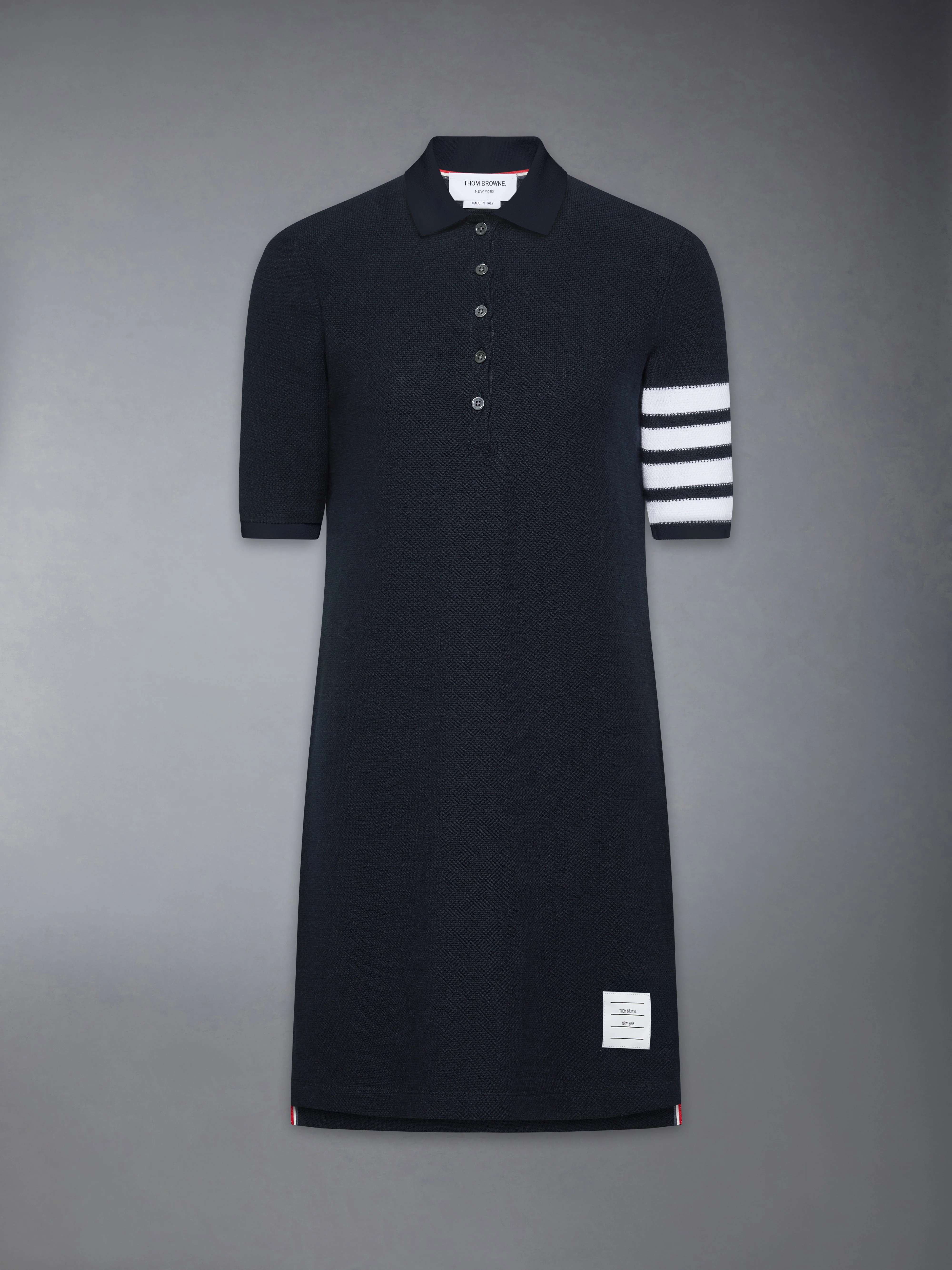 TEXTURED PIQUE 4-BAR POLO DRESS - Image 7