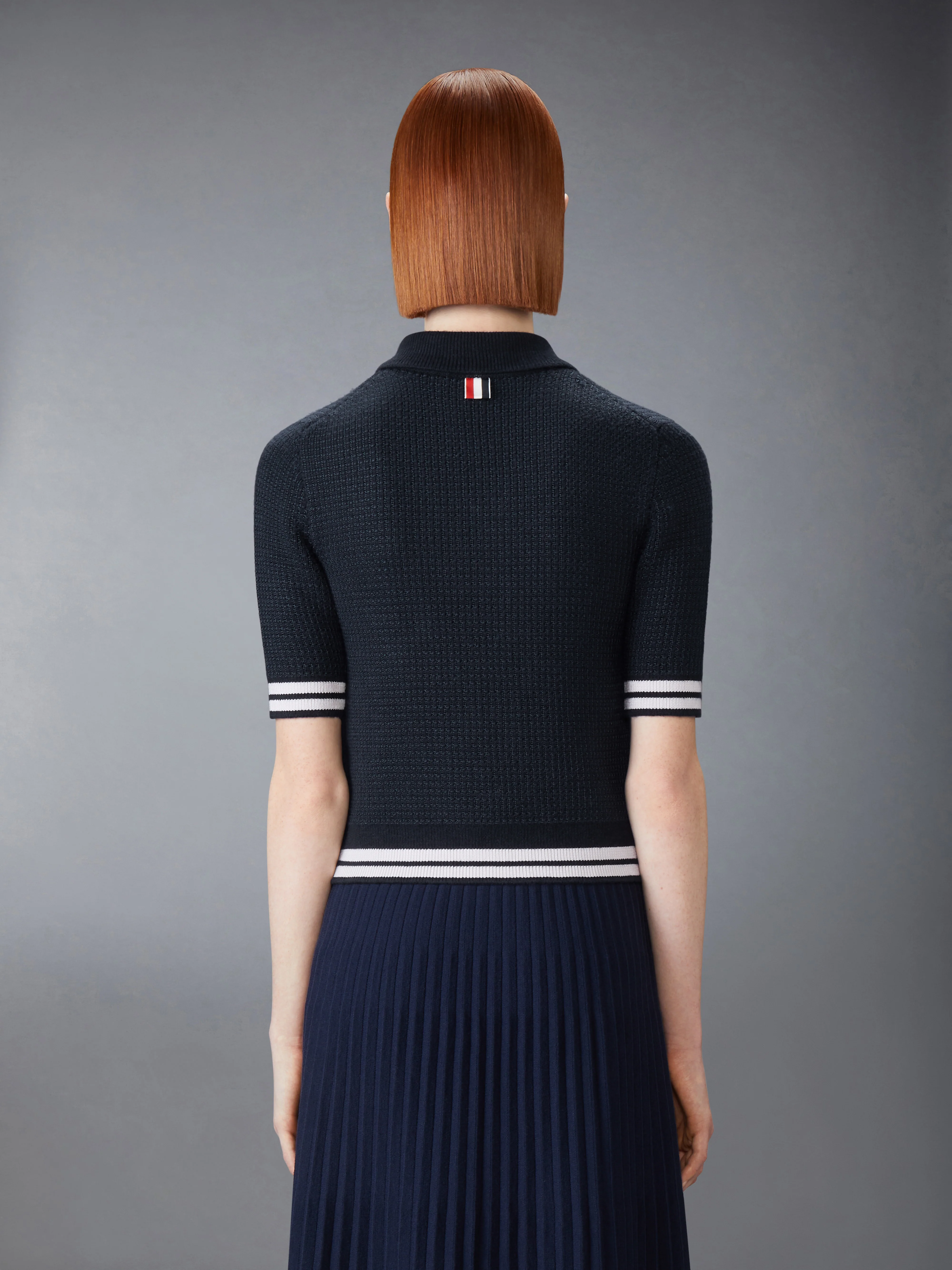 TUCK STITCH SILK CASHMERE & WOOL POLO - Image 2