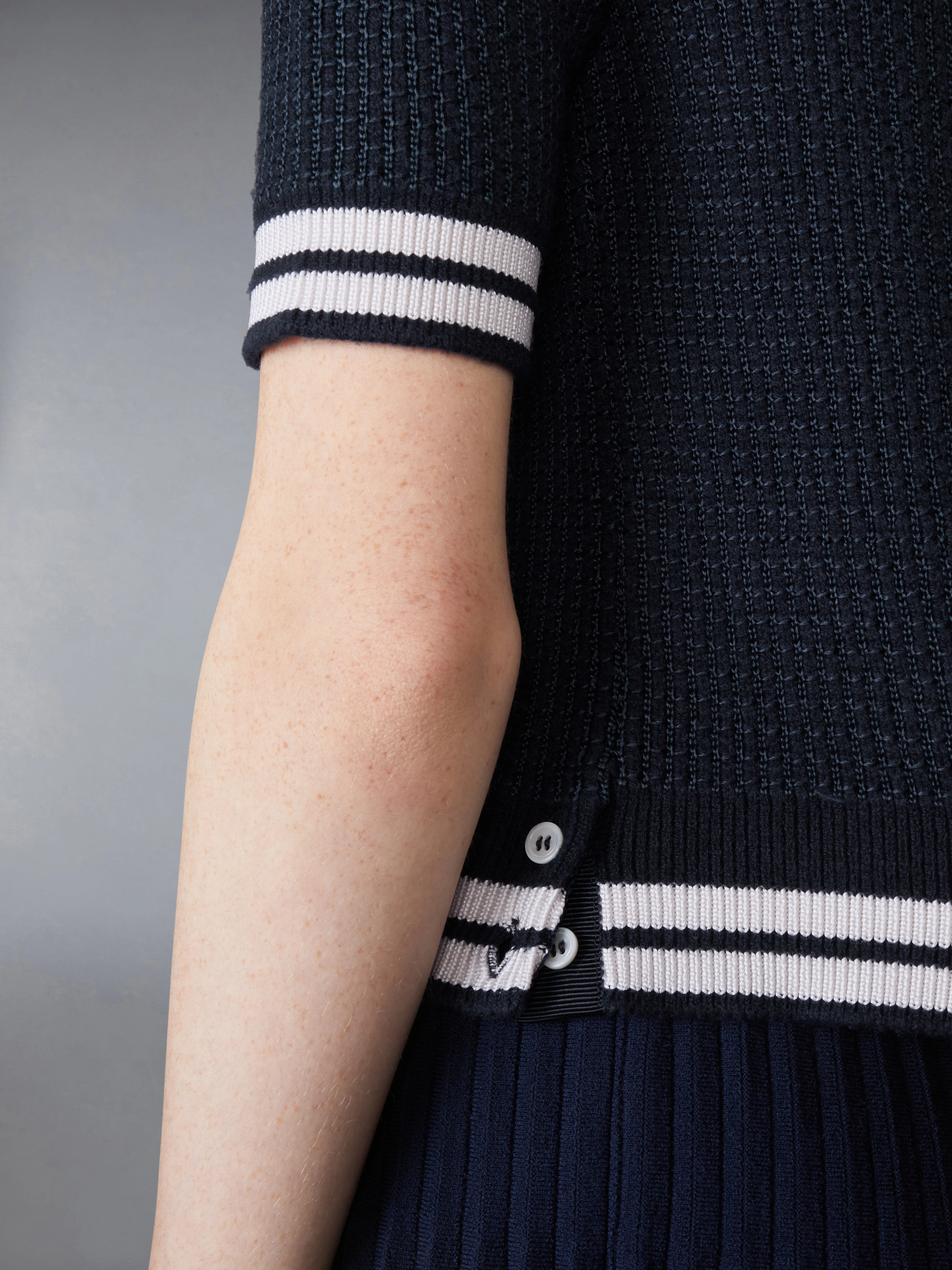 TUCK STITCH SILK CASHMERE & WOOL POLO - Image 4