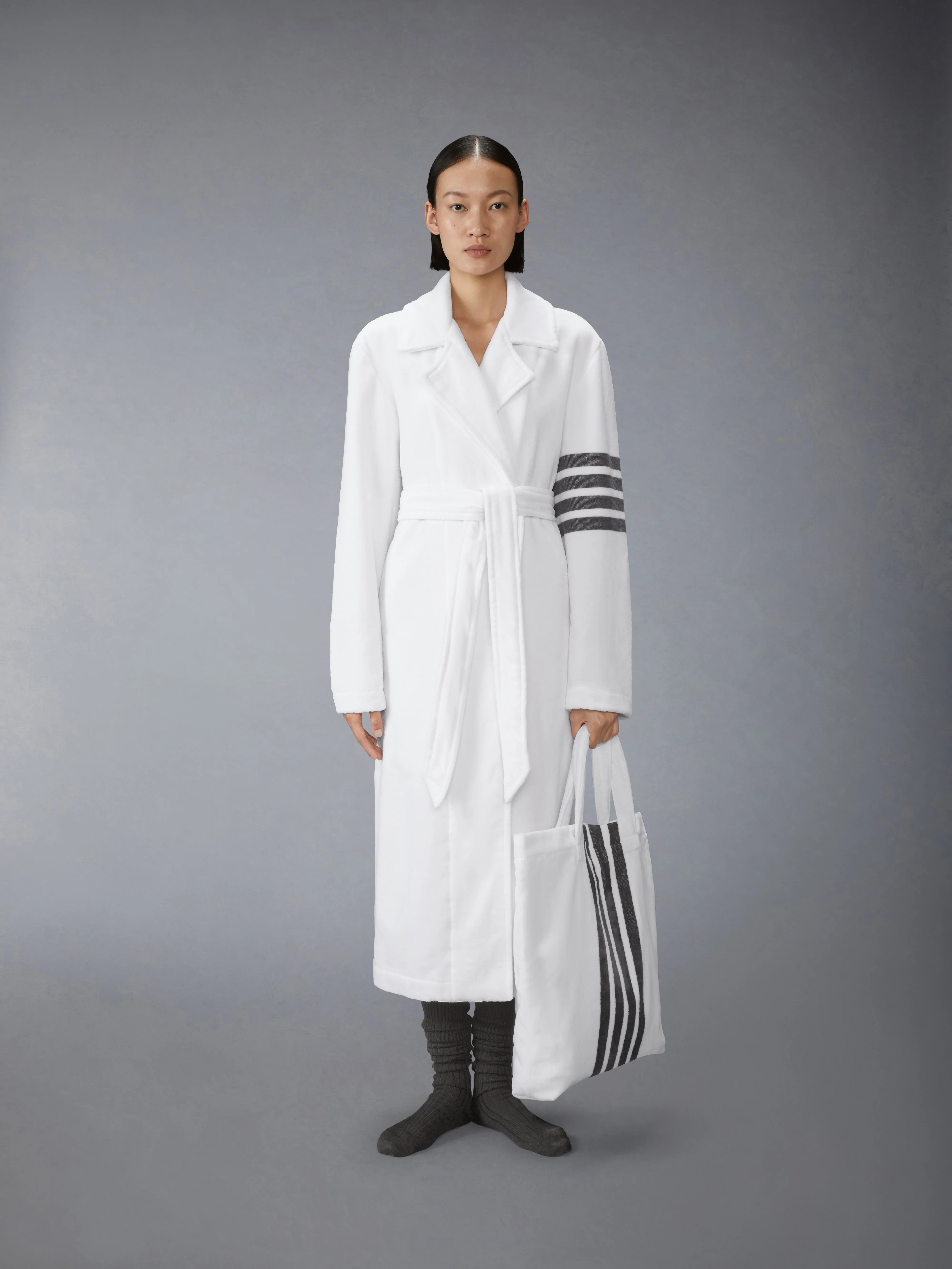 VELOUR 4-BAR TRENCH BATHROBE - Image 7