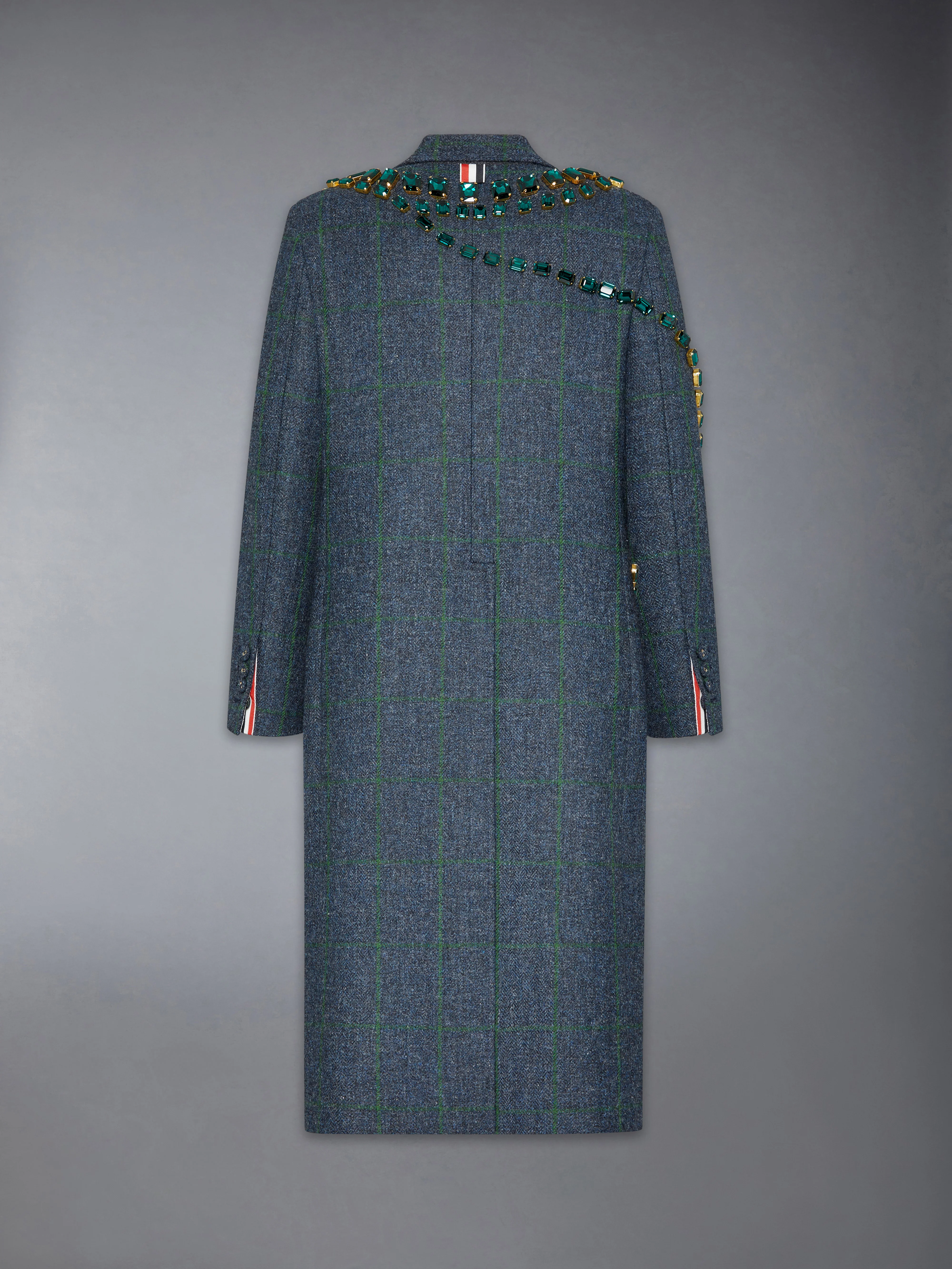 WINDOWPANE HUNTING TWEED TROMPE L'OEIL JACKET WITH SWAROVSKI CRYSTAL - Image 10