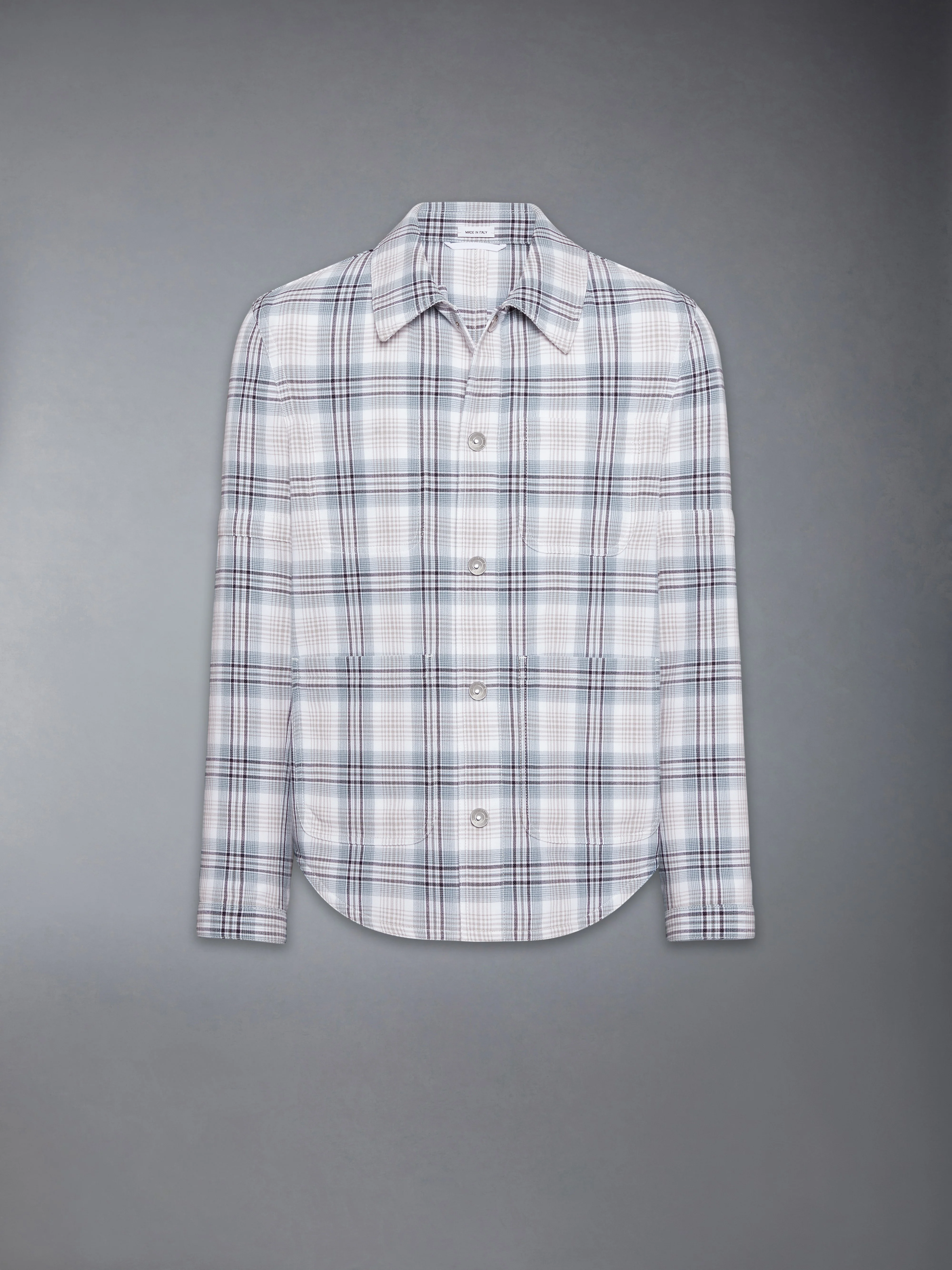 WINDOWPANE PLAID ARMBAND UTILITY JACKET - Image 6