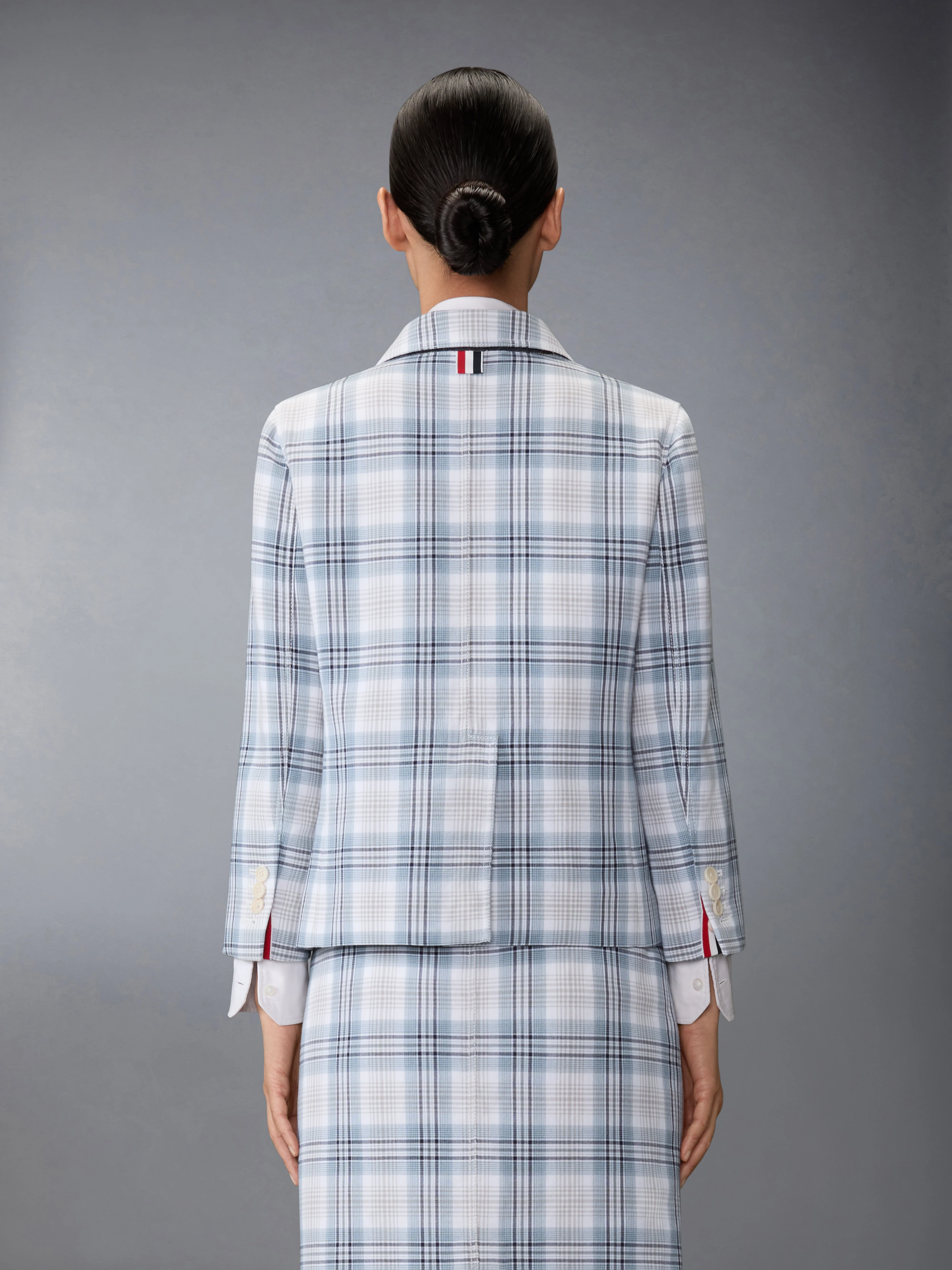 WINDOWPANE PLAID UNCONSTRUCTED  CROPPED SACK JACKET - Image 5