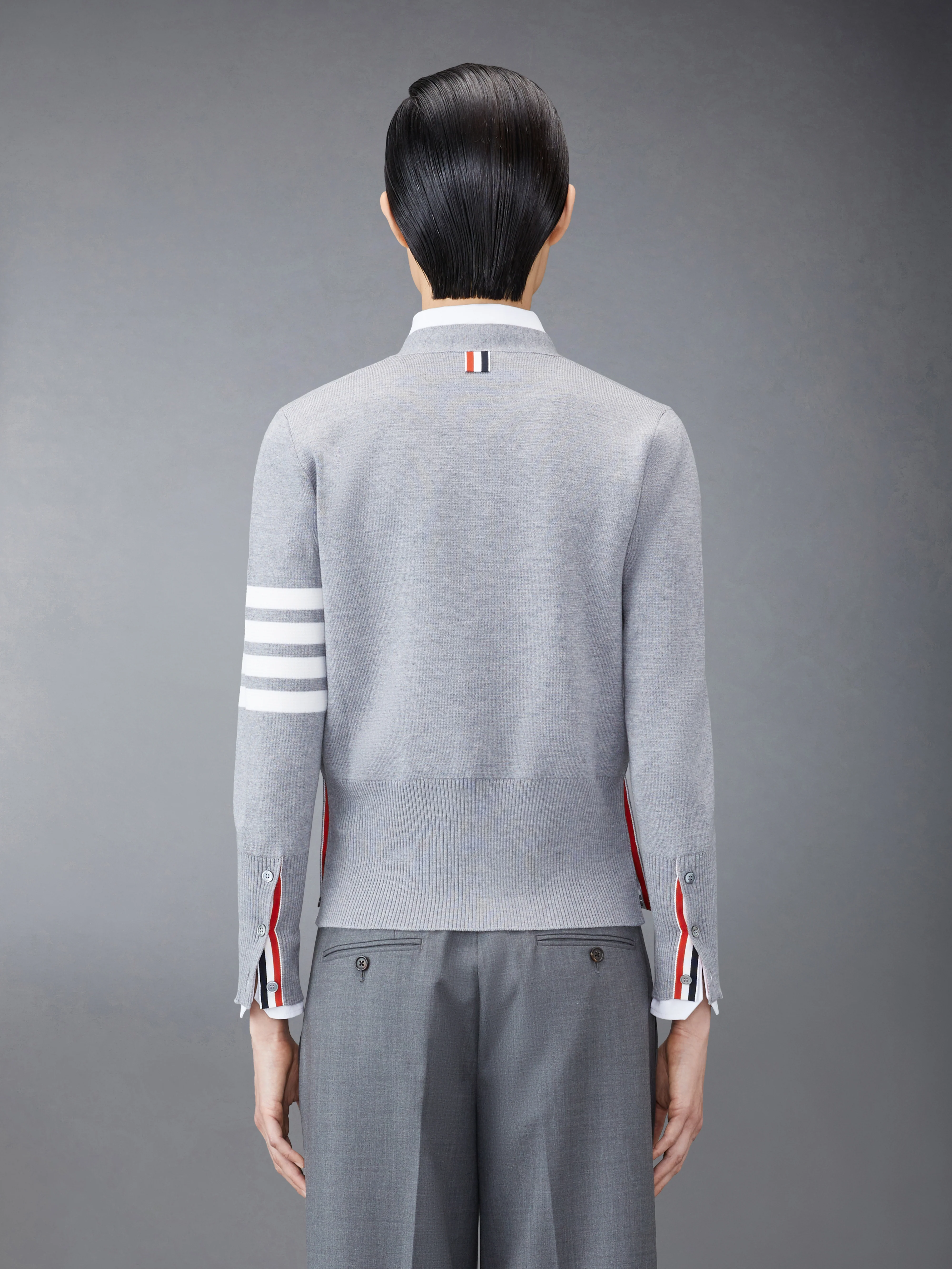 WOOL 4-BAR V-NECK CARDIGAN - Image 2