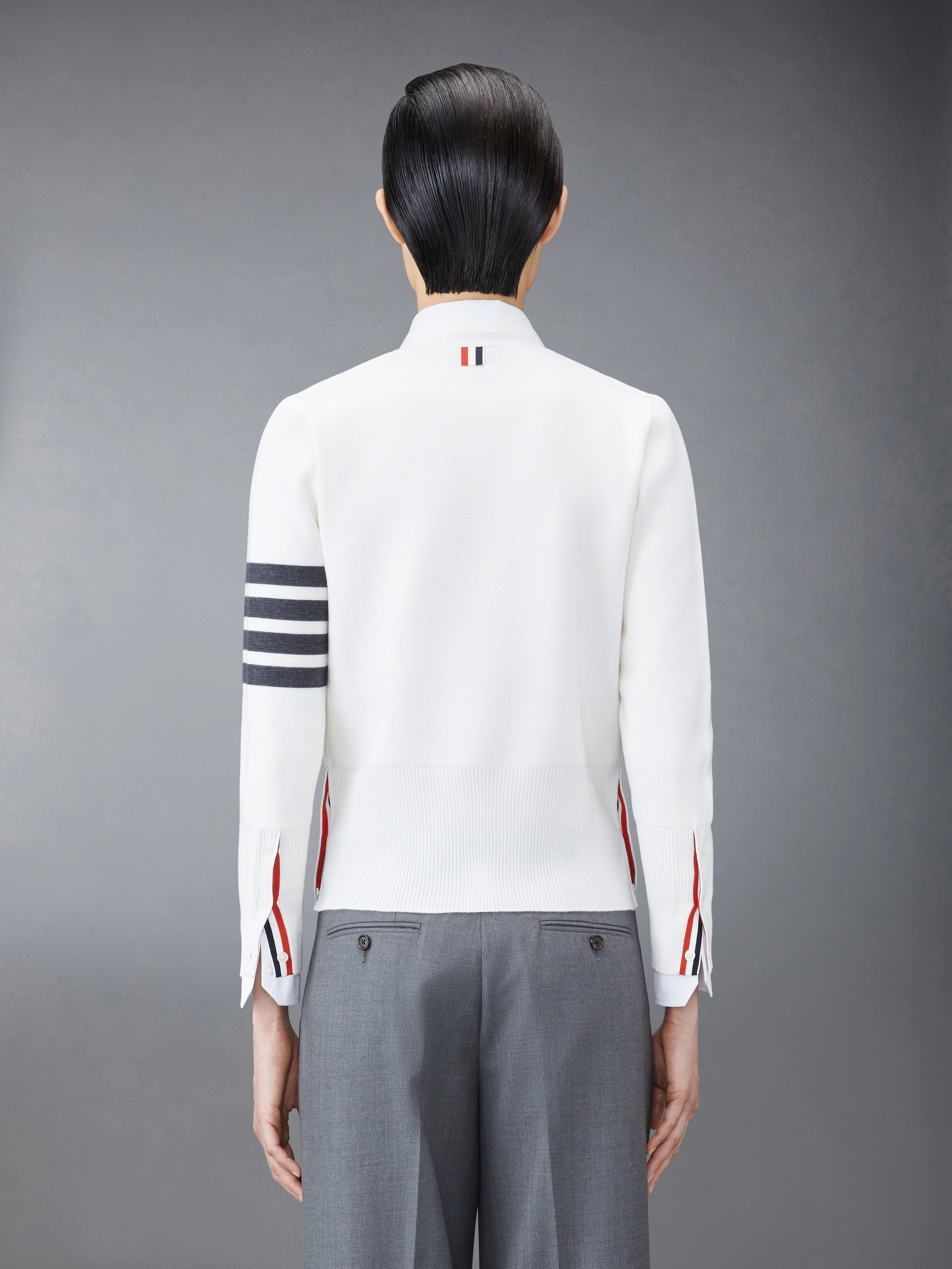 WOOL 4-BAR V-NECK CARDIGAN - Image 2