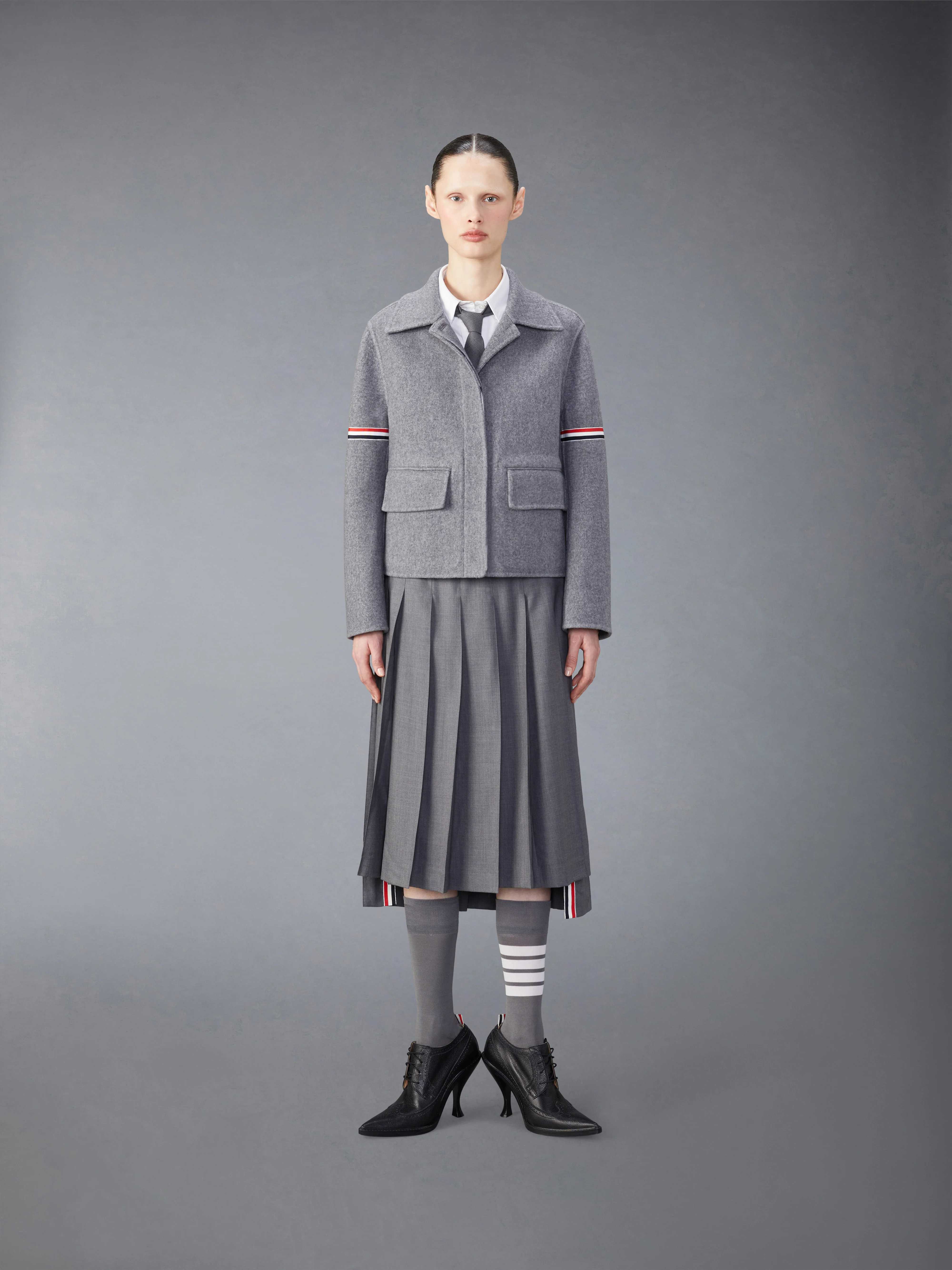 WOOL CASHMERE ARMBAND BELL SLEEVE JACKET - Image 3