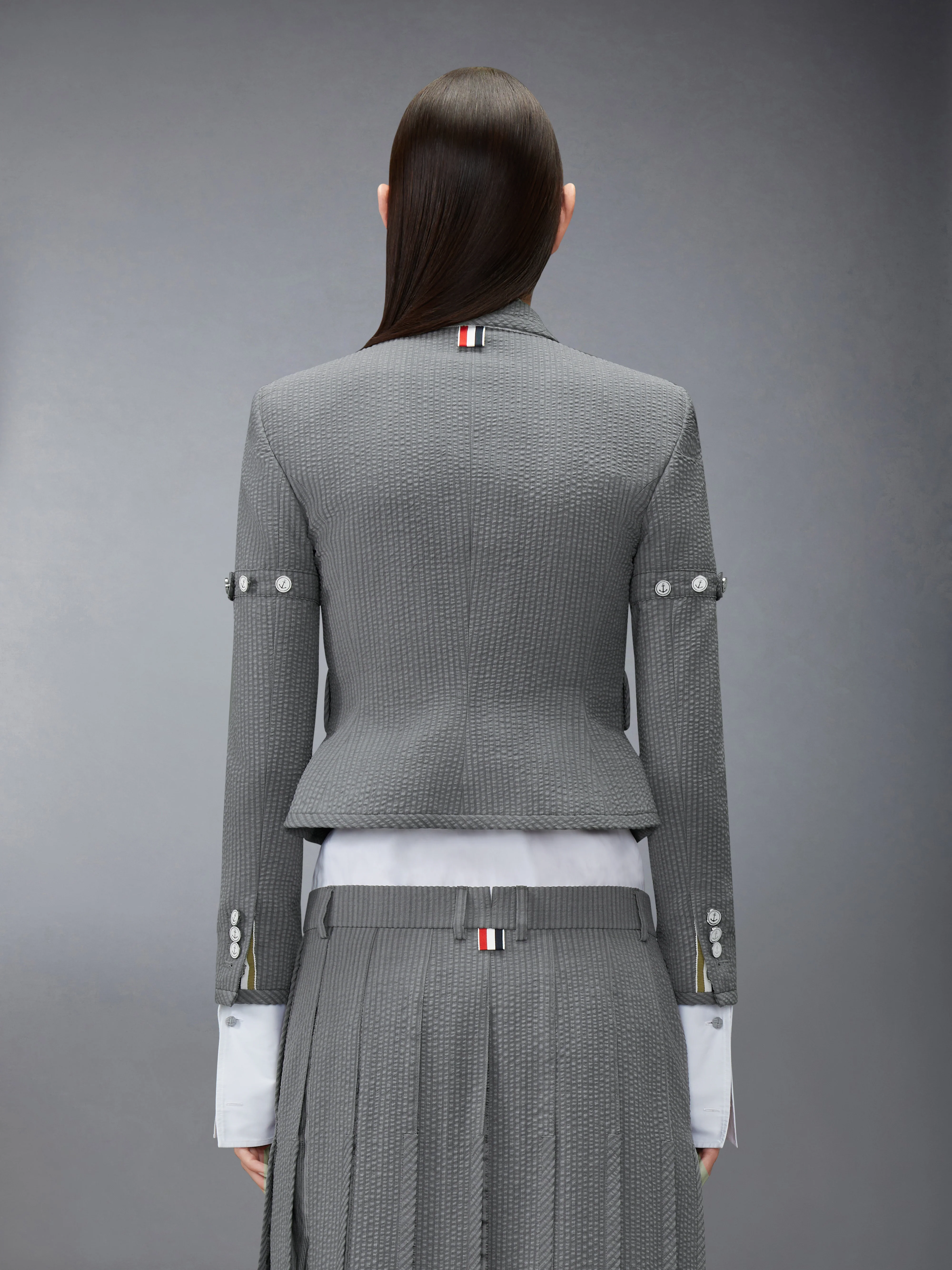 WOOL SEERSUCKER CROPPED JACKET - Image 2