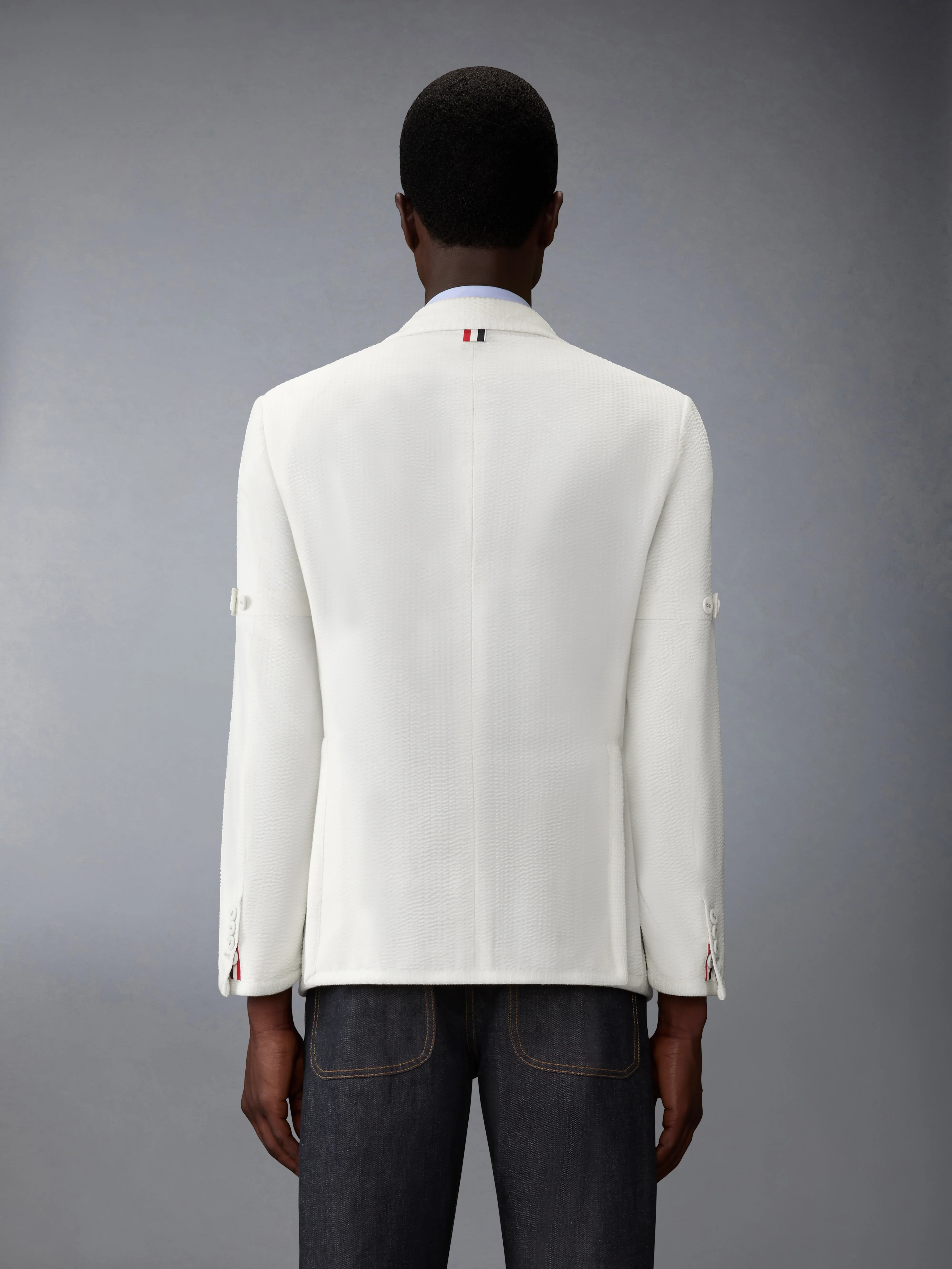WOOL SEERSUCKER TENNIS EMBROIDERY ARMBAND SPORTCOAT - Image 2