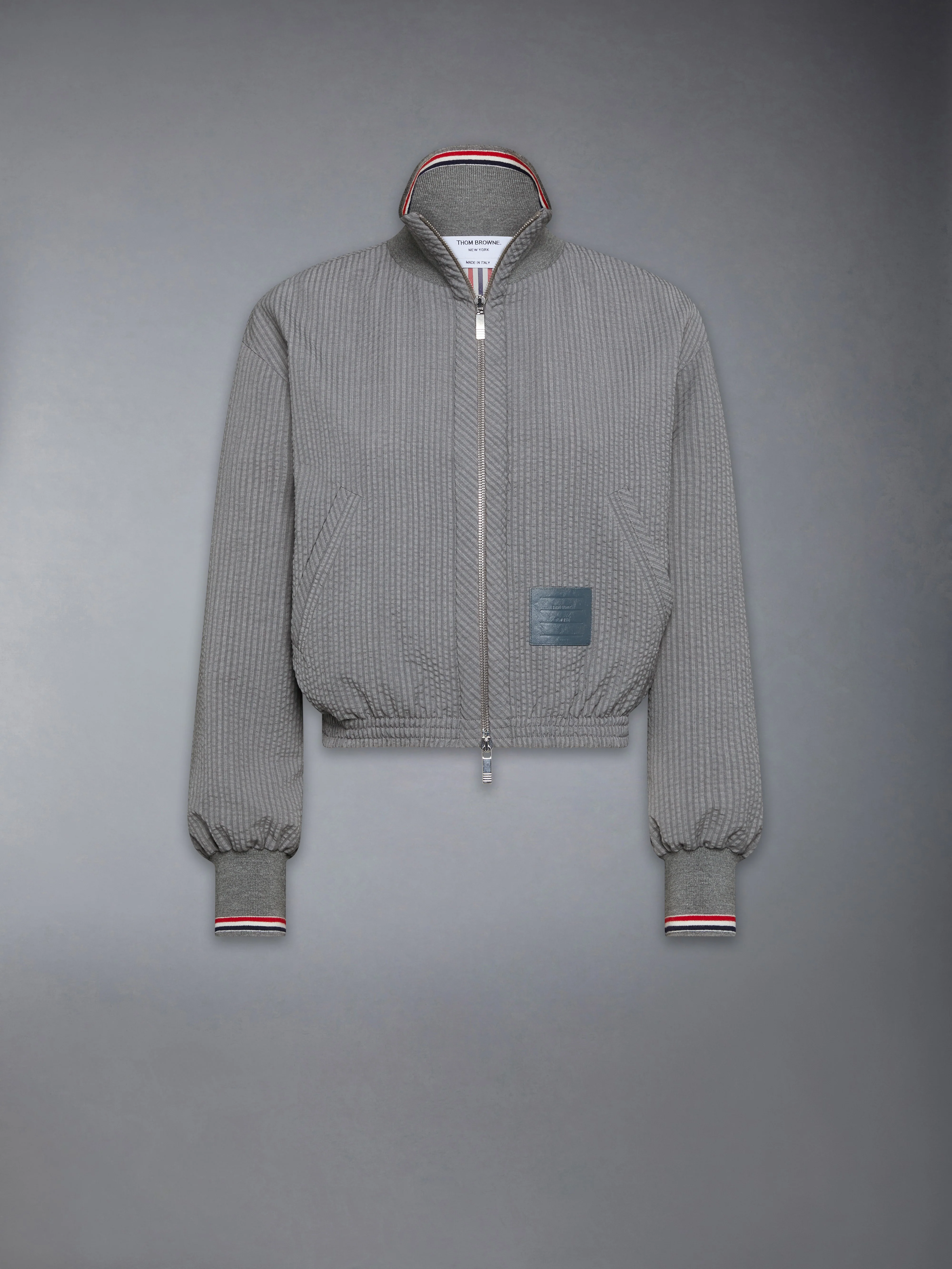 WOOL SEERSUCKER ZIP UP TRACK JACKET - Image 6