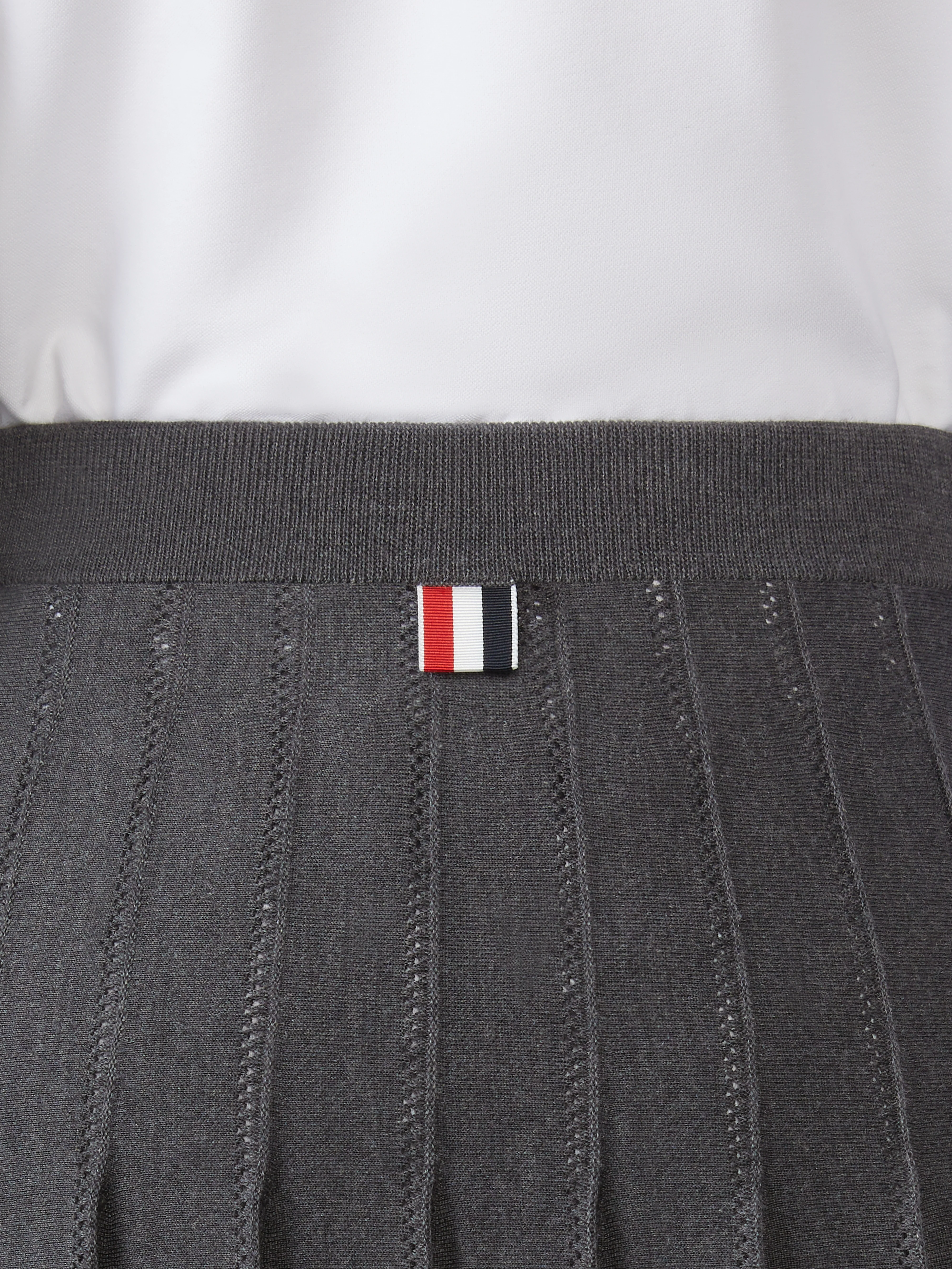 WOOL SILK POINTELLE PLEATED SKIRT - Image 5